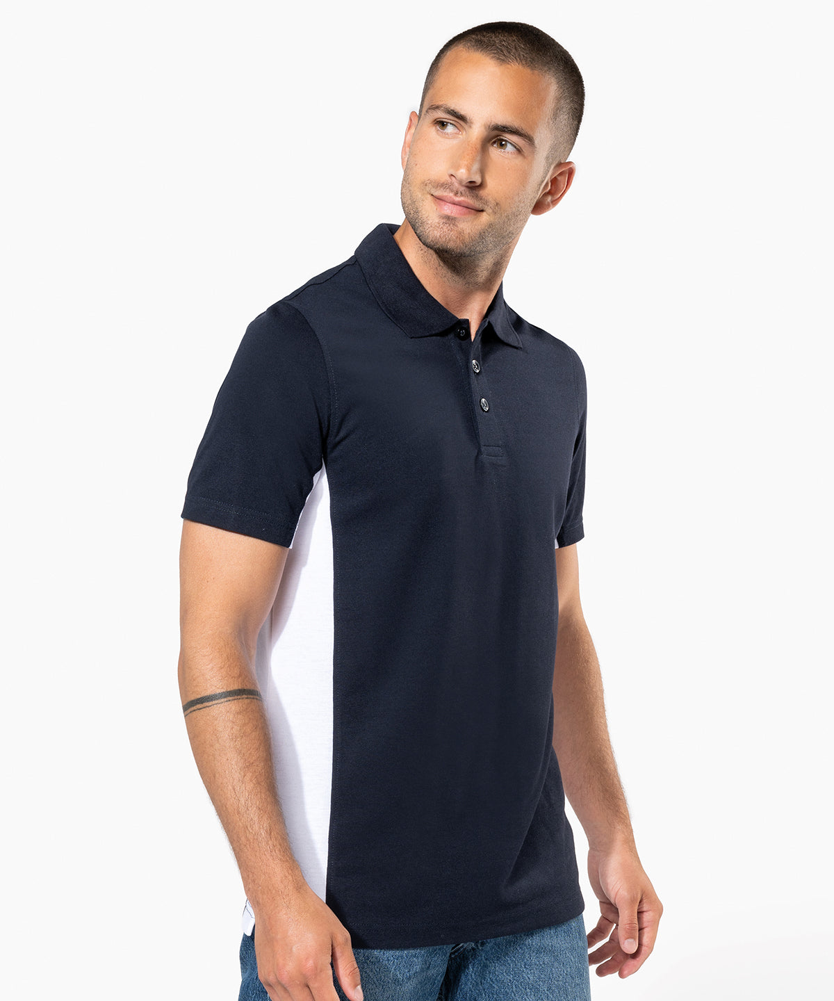 Flags short sleeve bi-colour polo shirt