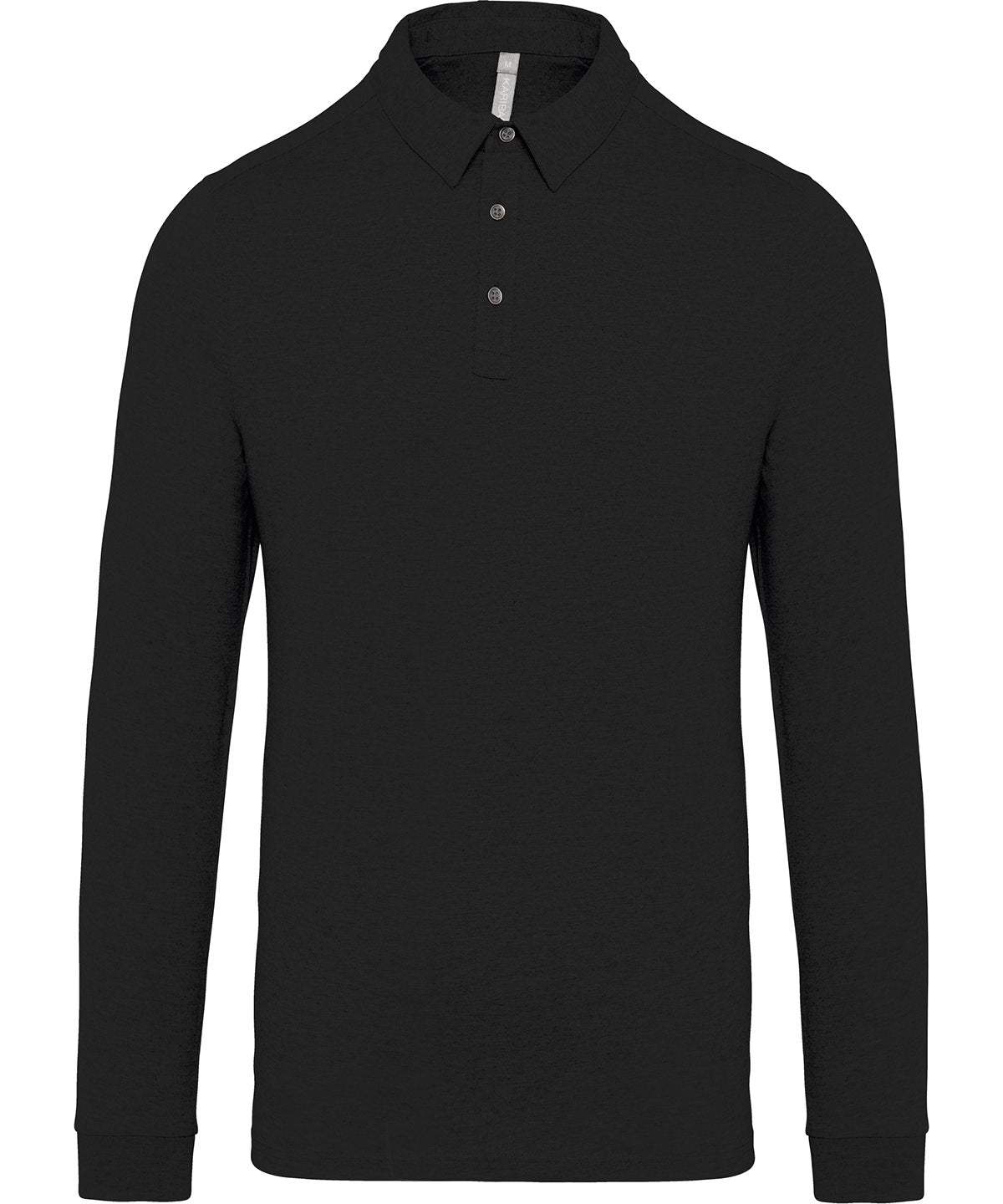 Jersey knit long sleeve polo shirt