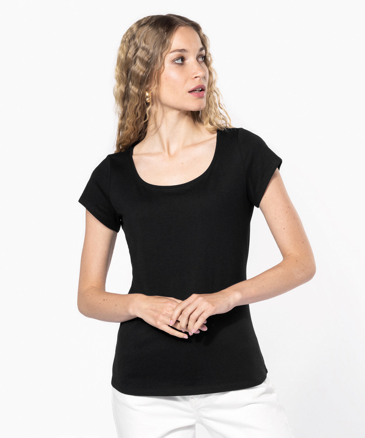 Ladies’ boat neck short-sleeved T-shirt