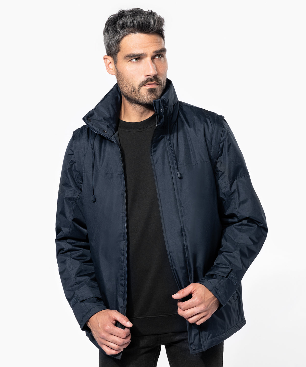 Detachable-sleeved blouson jacket