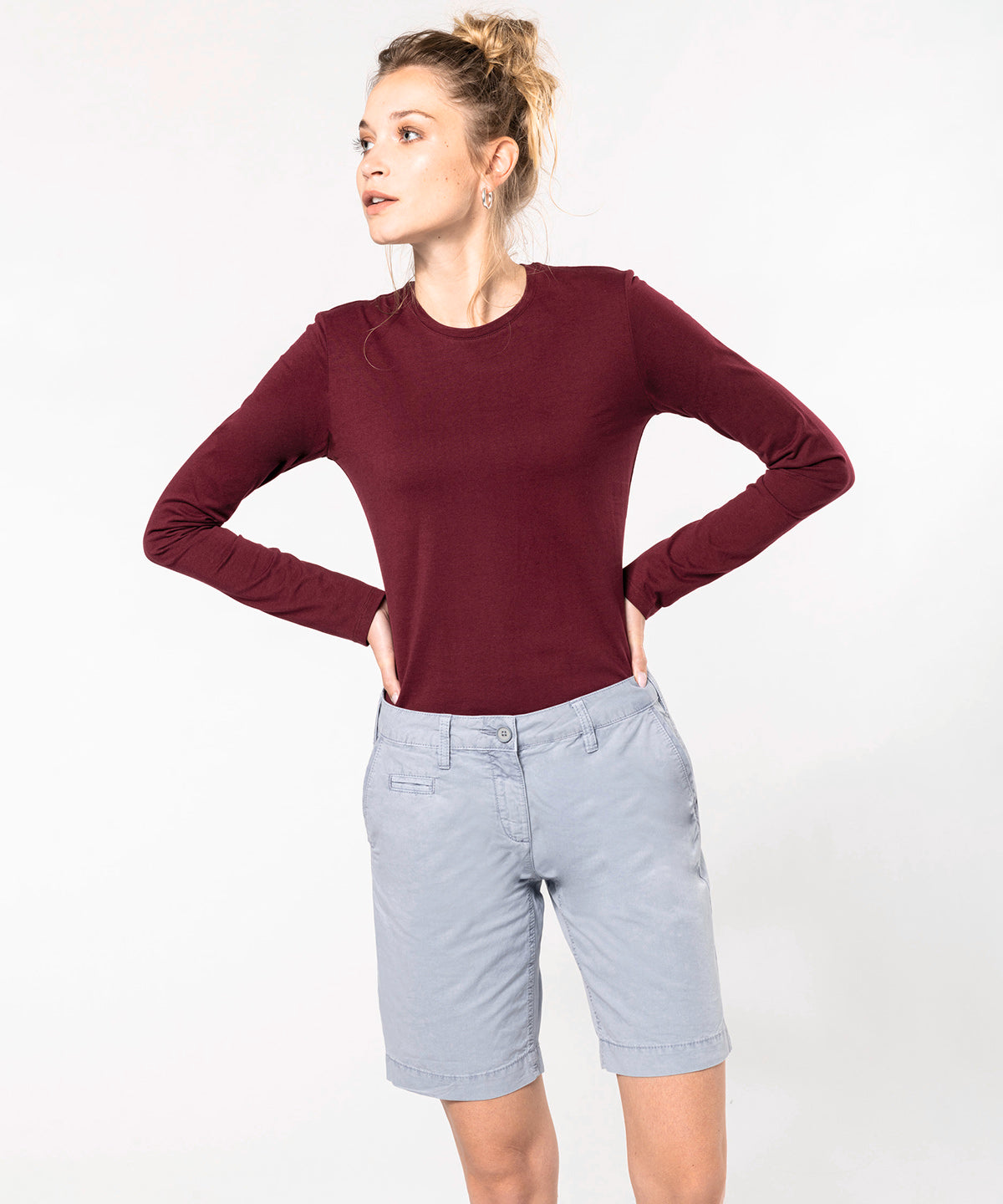 Ladies' washed effect Bermuda shorts