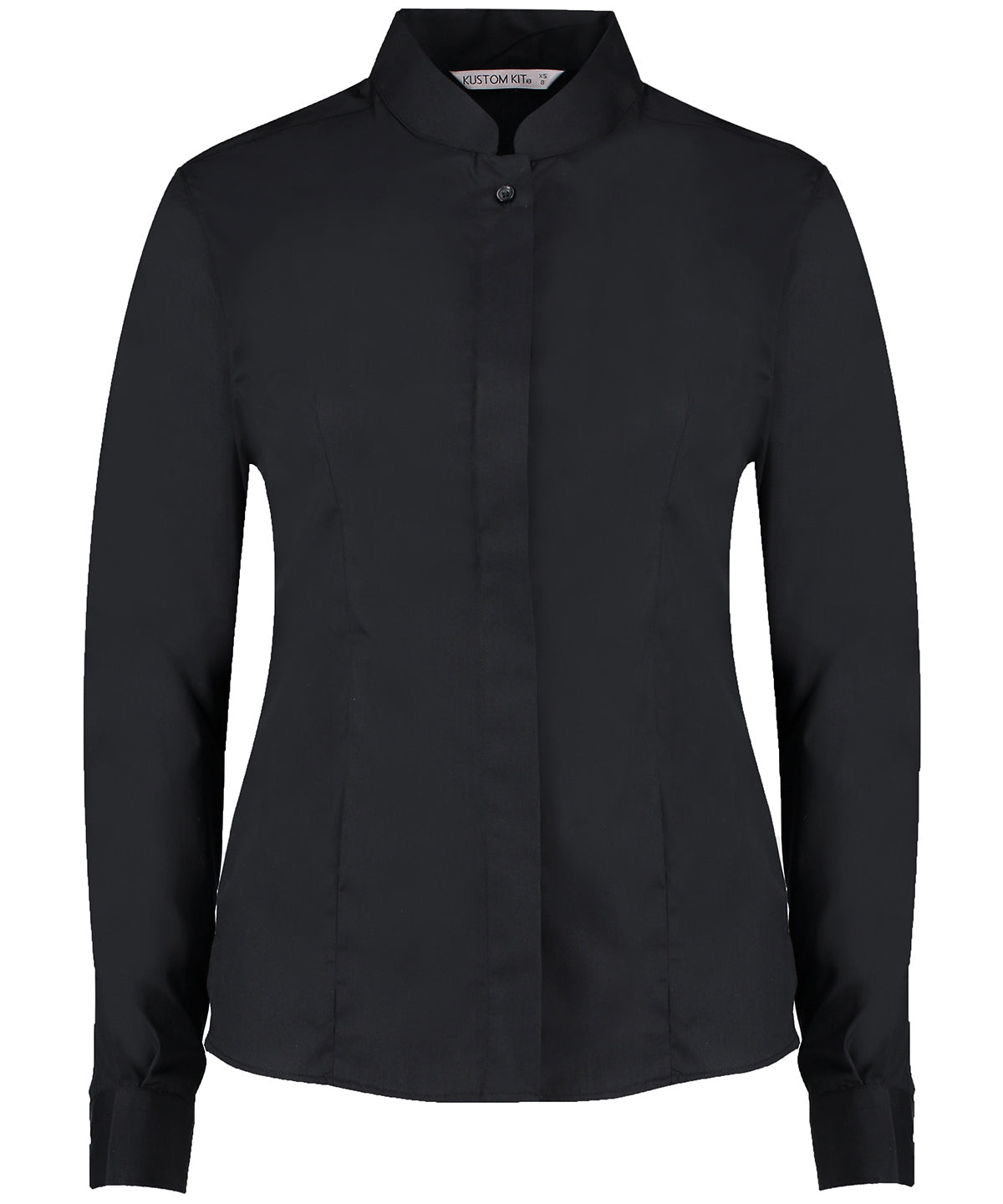 Women's mandarin collar shirt long-sleeved (tailored fit)