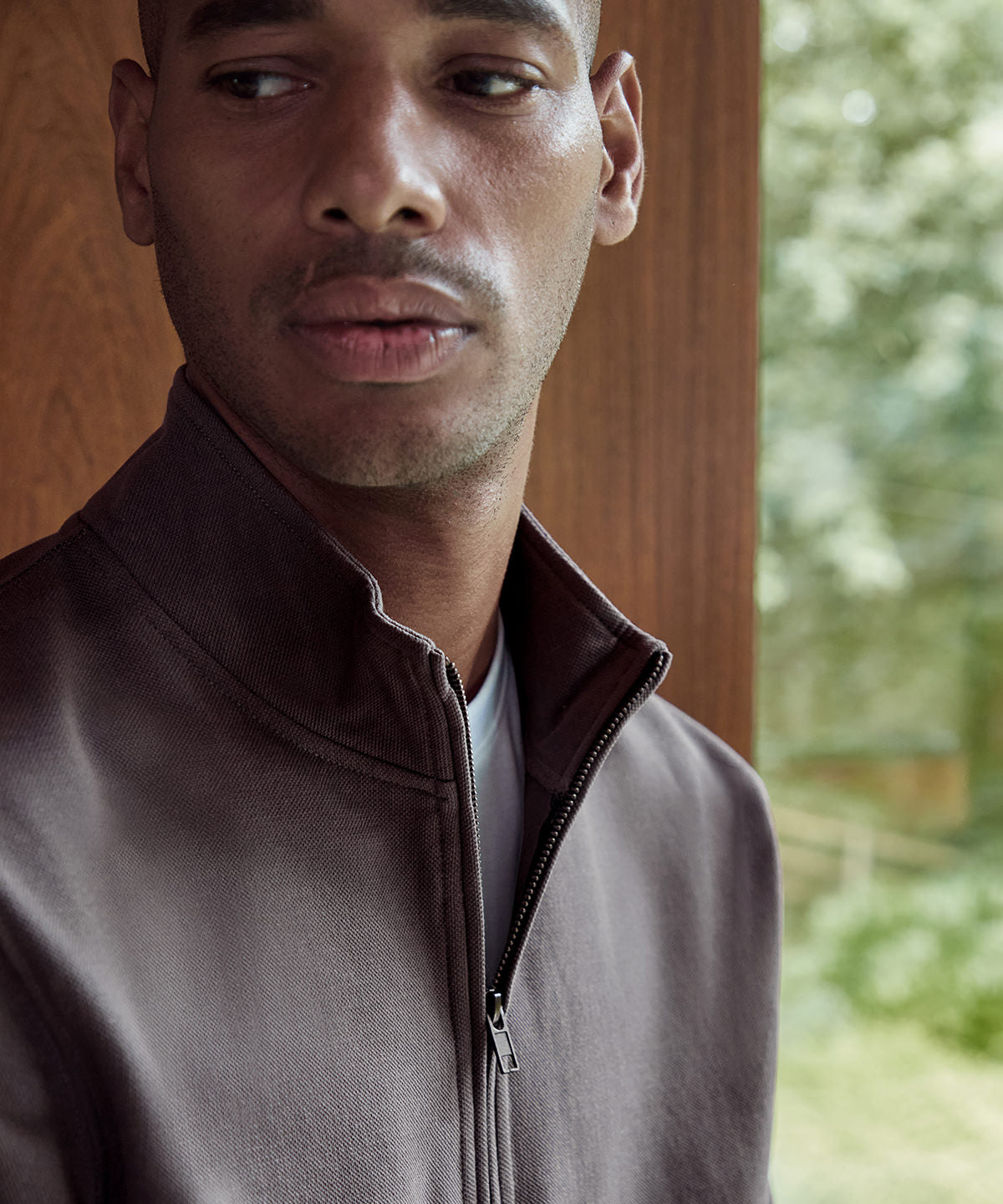 Regular fit 1/4-zip piqué sweatshirt