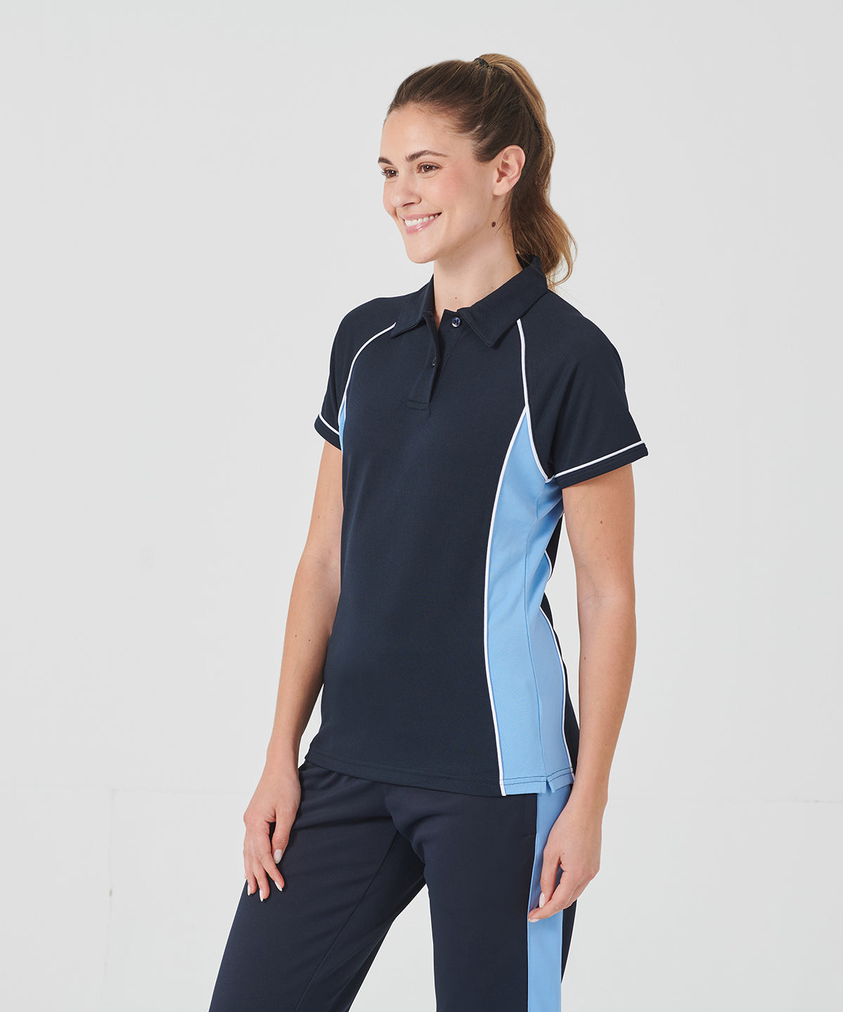 Women's piped performance polo
