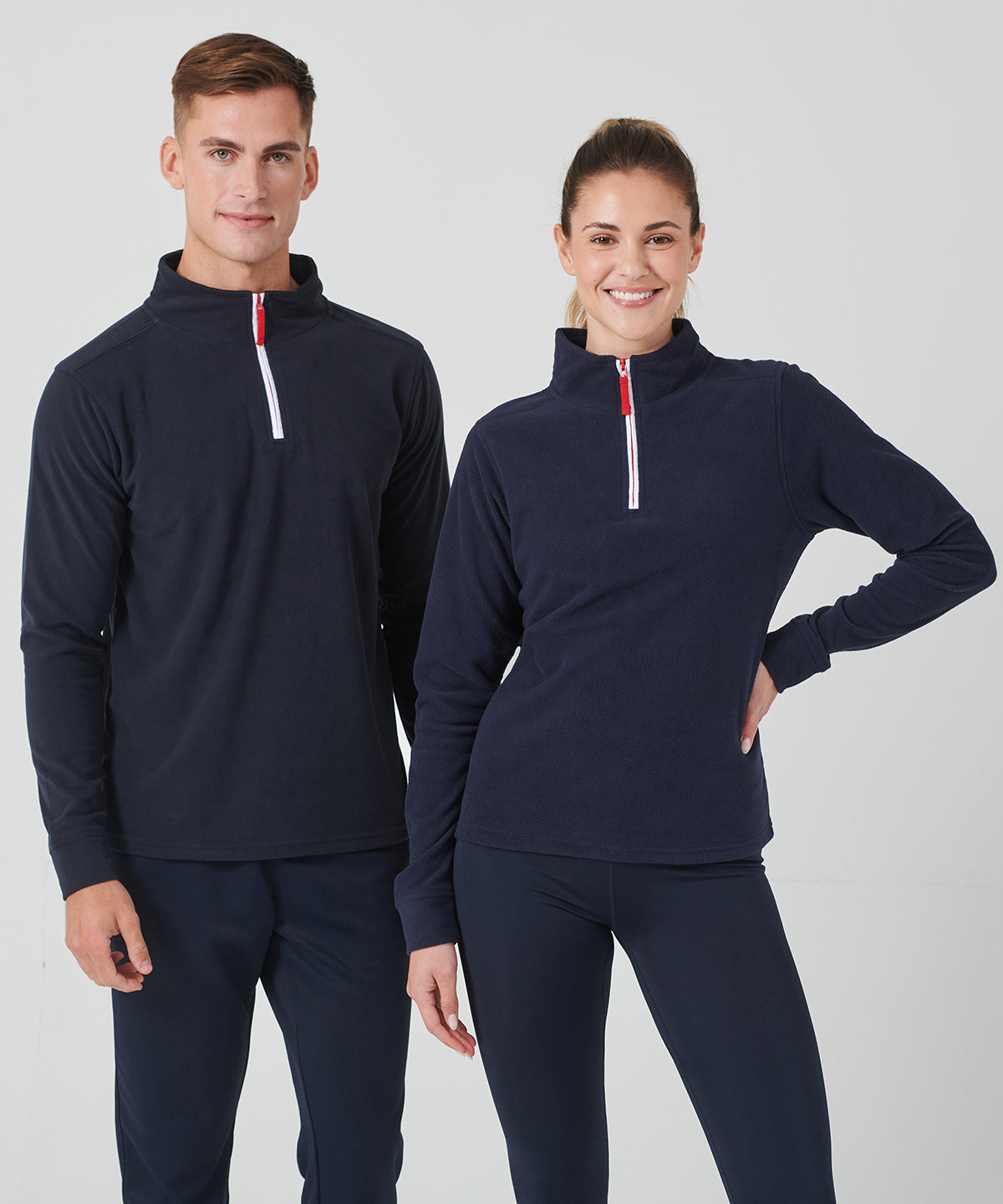 ¼ zip long sleeve fleece piped