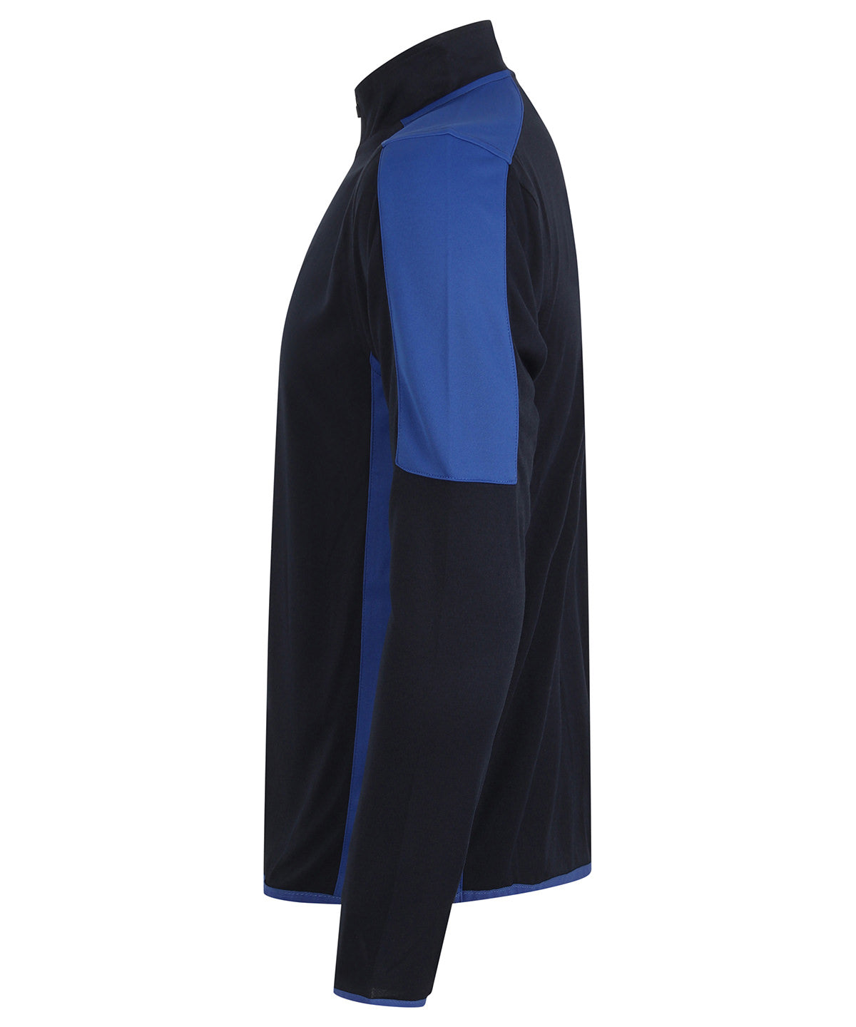 ¼ zip mid-layer with contrast panelling 