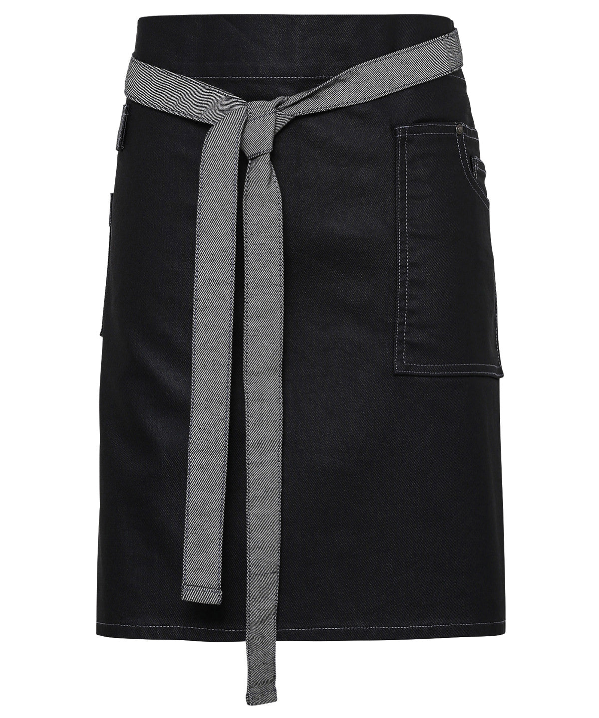 Division waxed-look denim waist apron