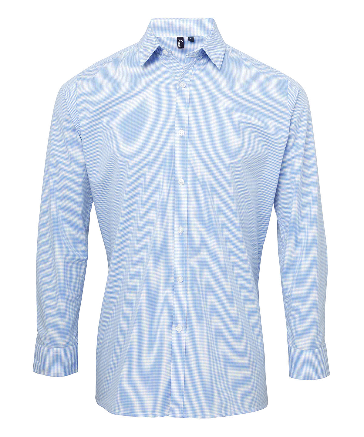 Microcheck (Gingham) long sleeve cotton shirt