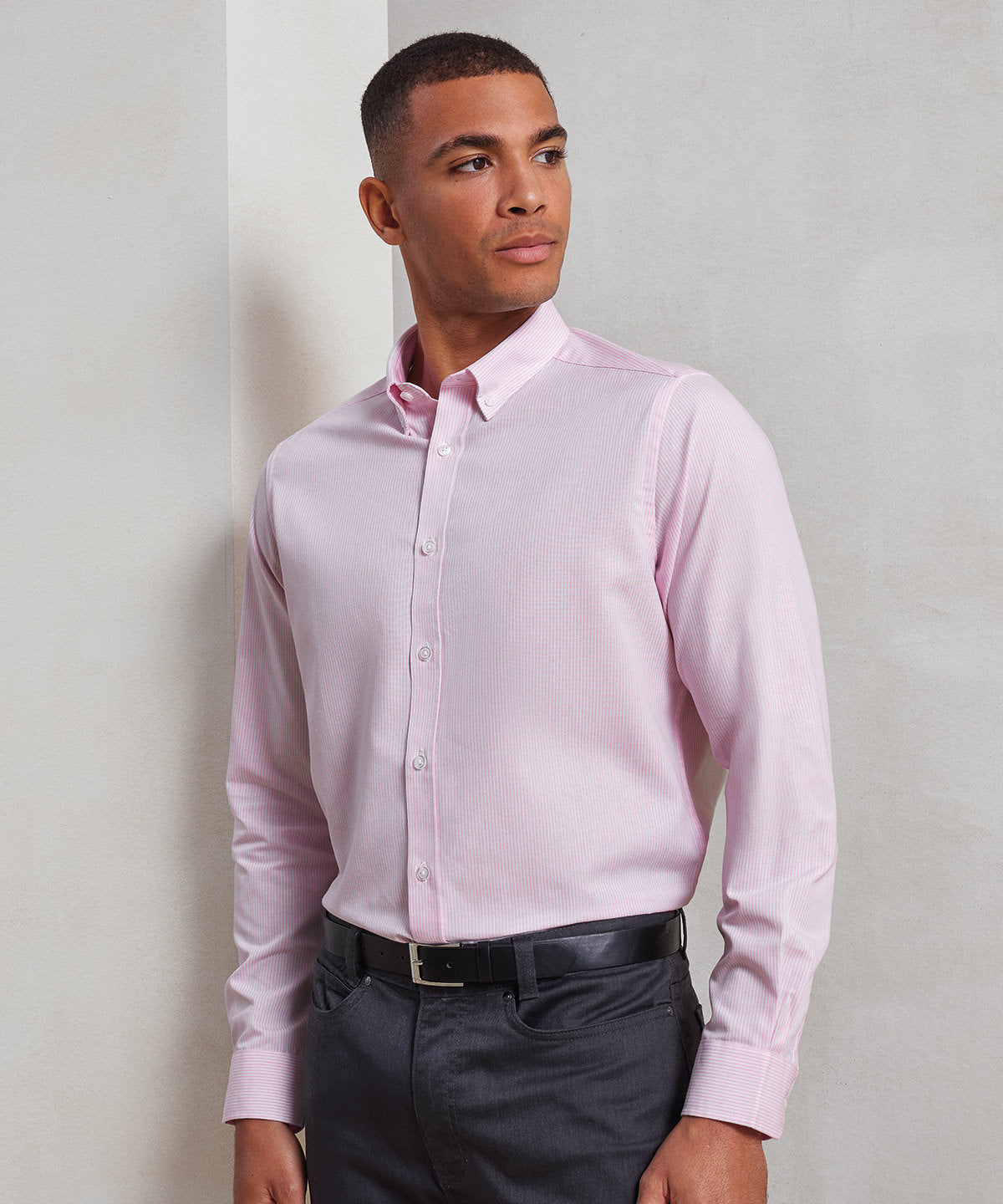 Cotton-rich Oxford stripes shirt 