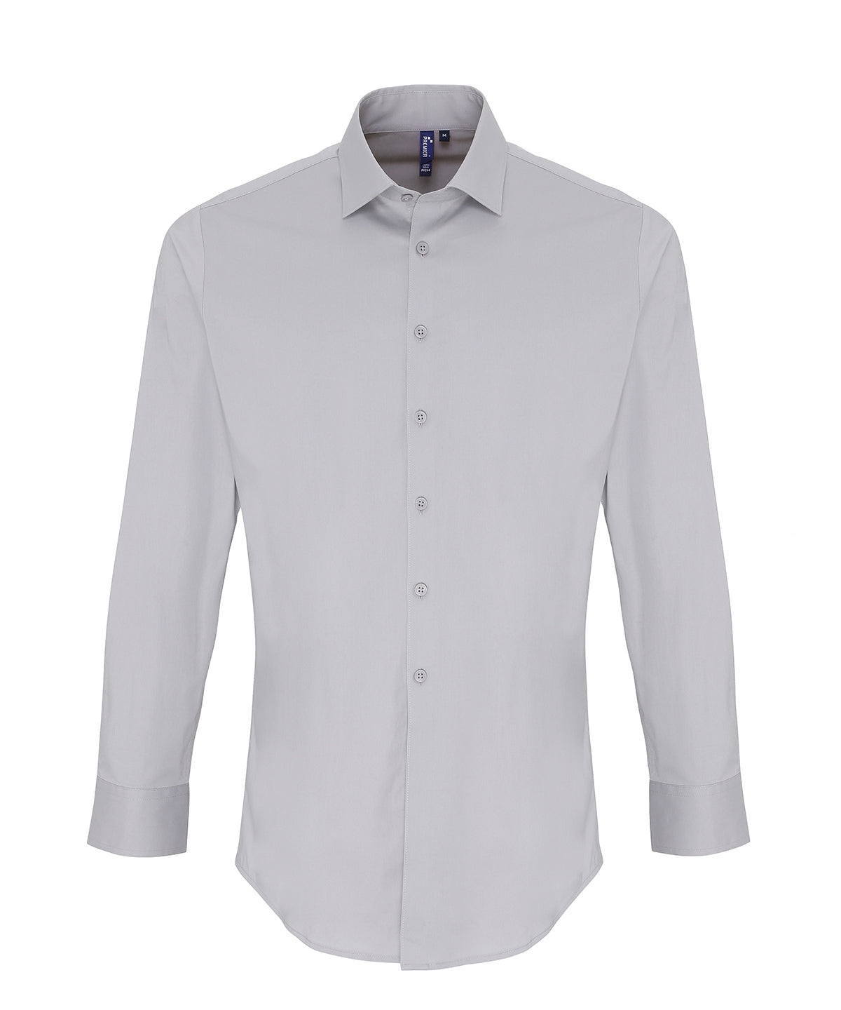 Stretch fit cotton poplin long sleeve shirt