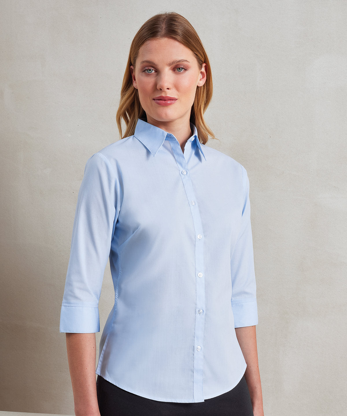 Women's ¾ sleeve poplin blouse