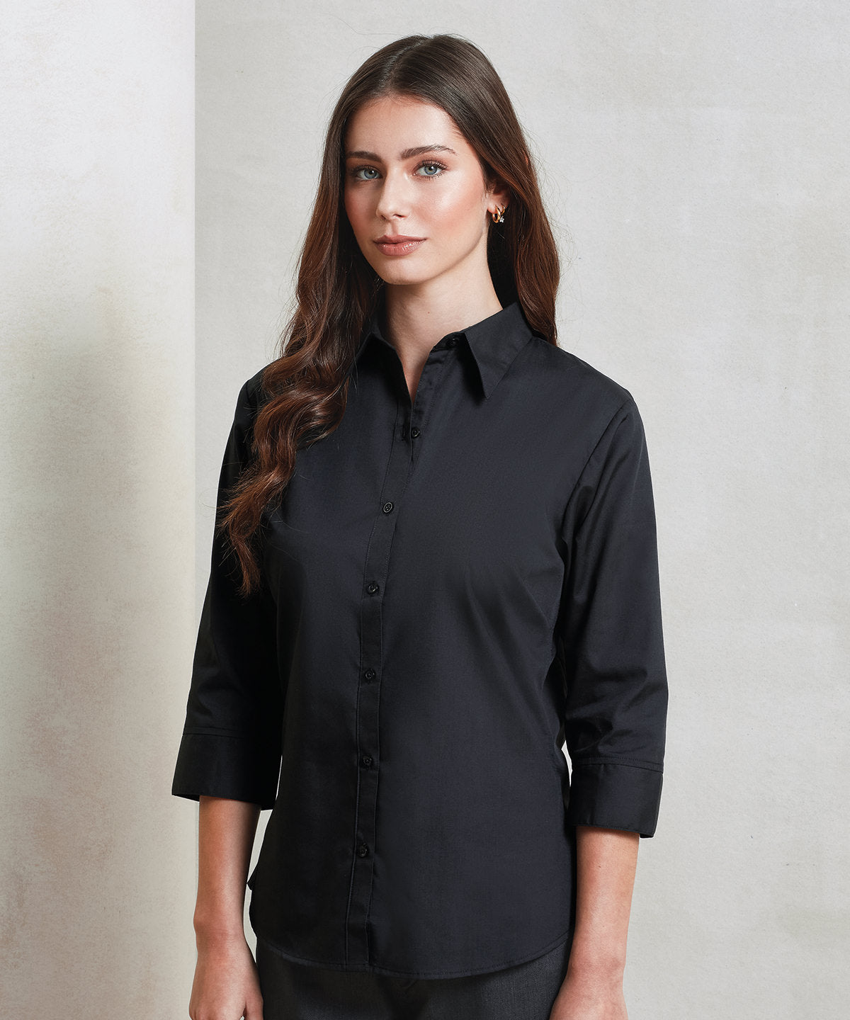Women's ¾ sleeve poplin blouse