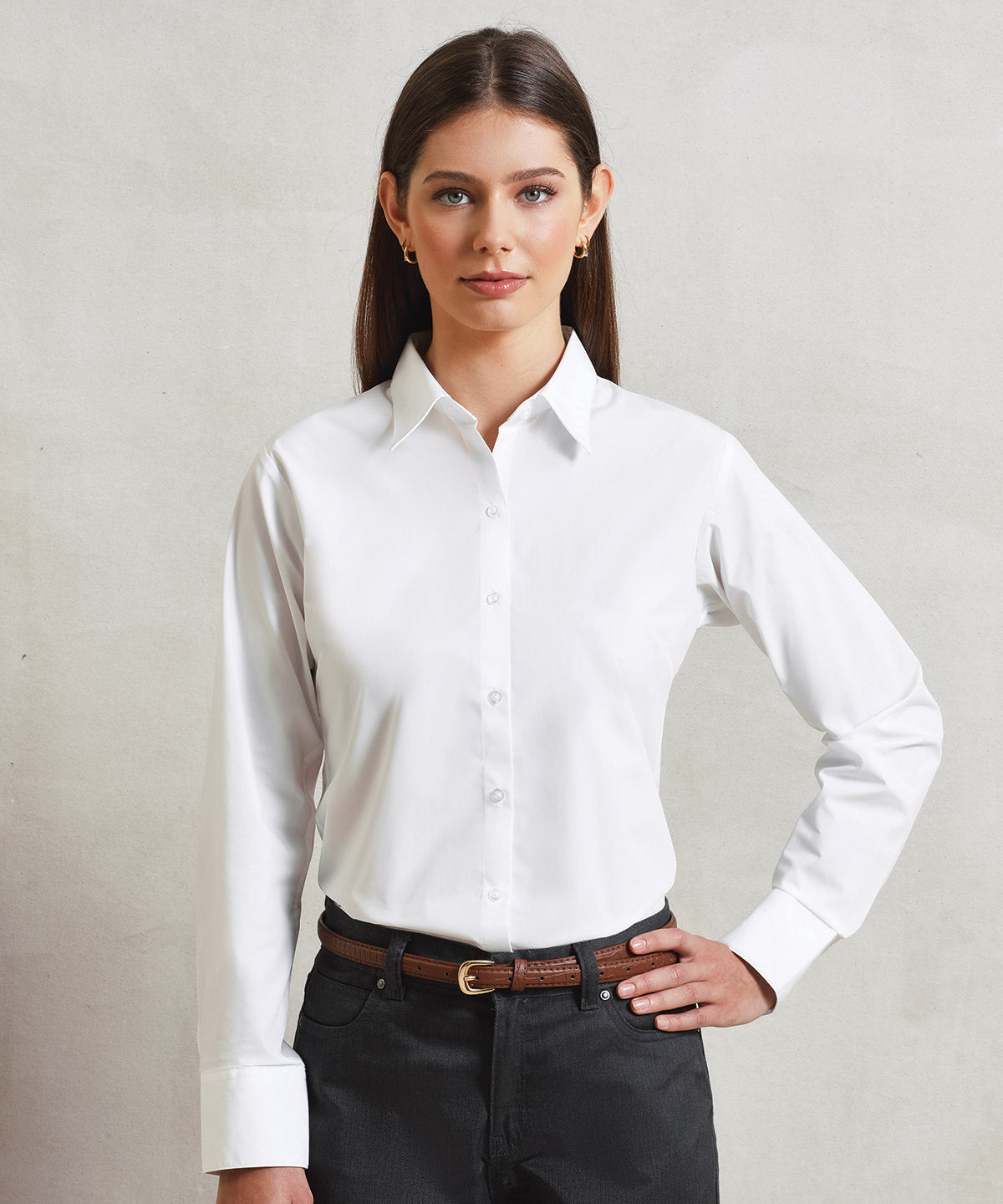 Women's supreme poplin long sleeve shirt