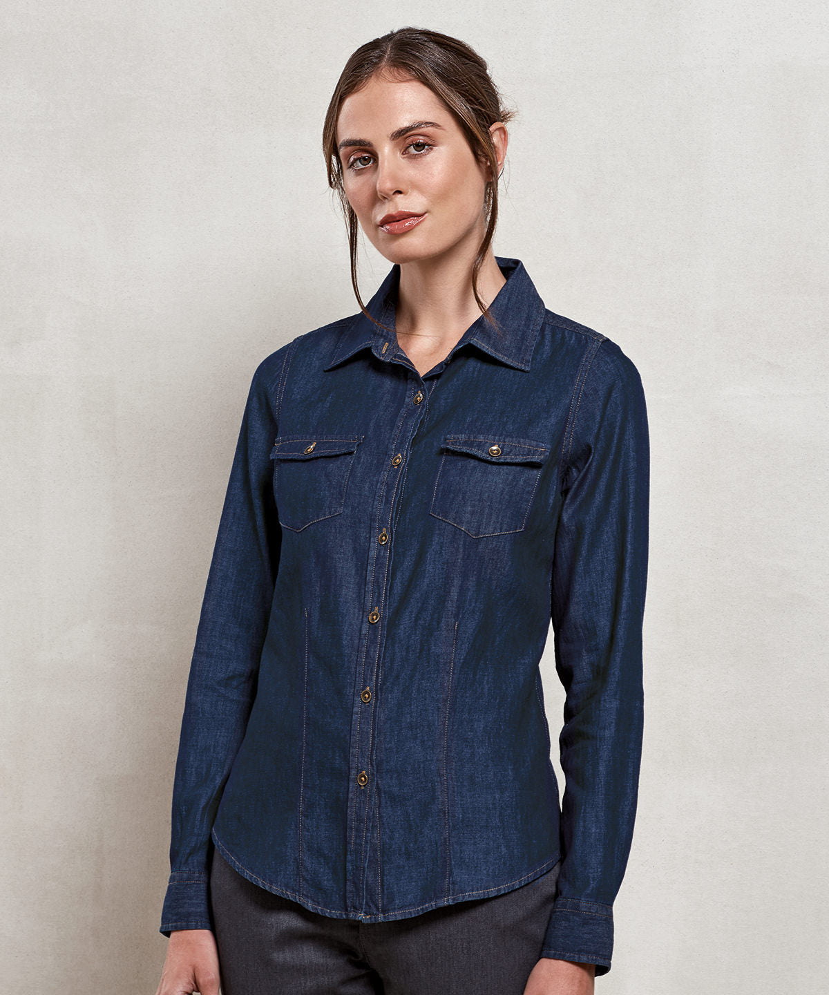 Women's jeans stitch denim shirt