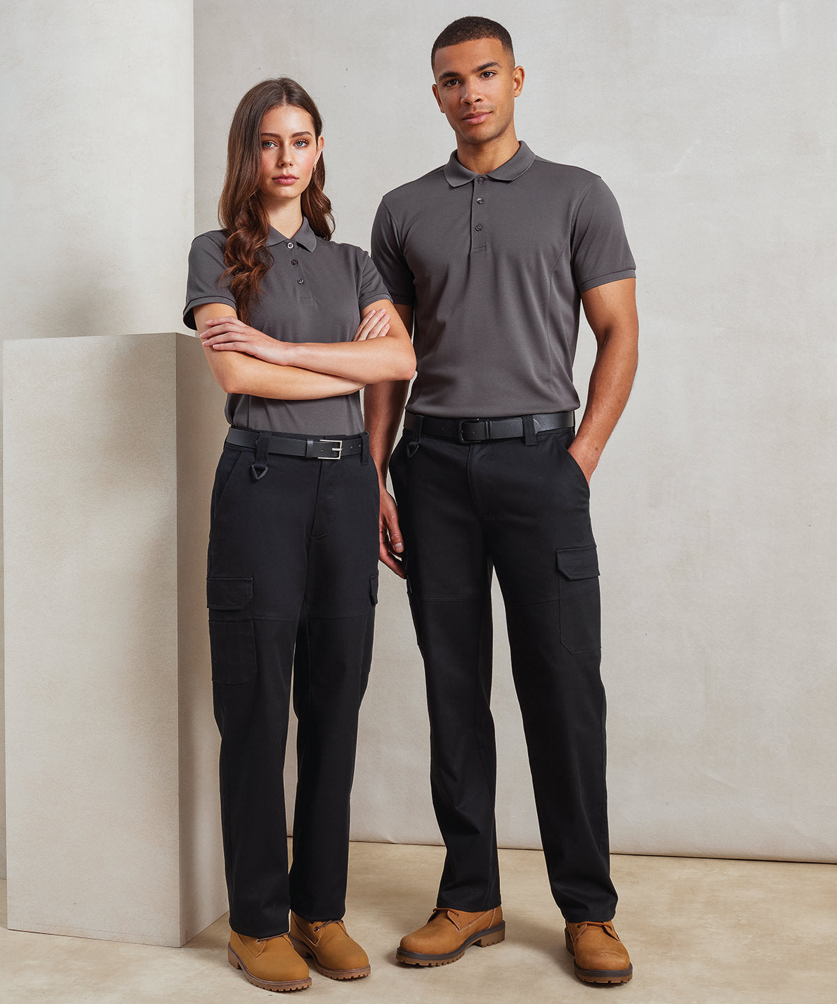 Stretchchecker work cargo trousers