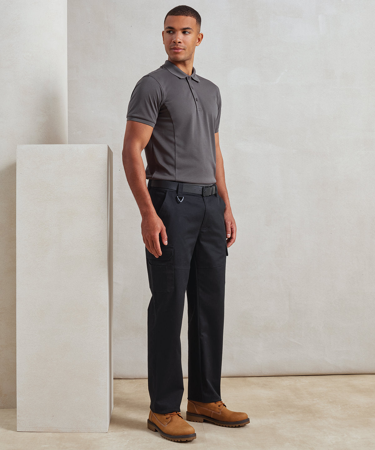 Stretchchecker work cargo trousers