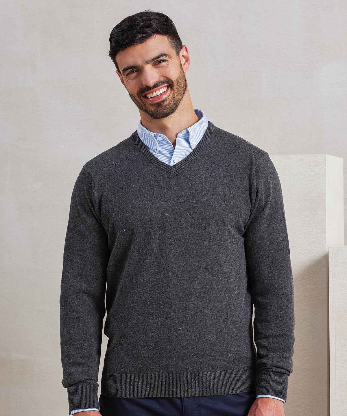 V-neck knitted sweater