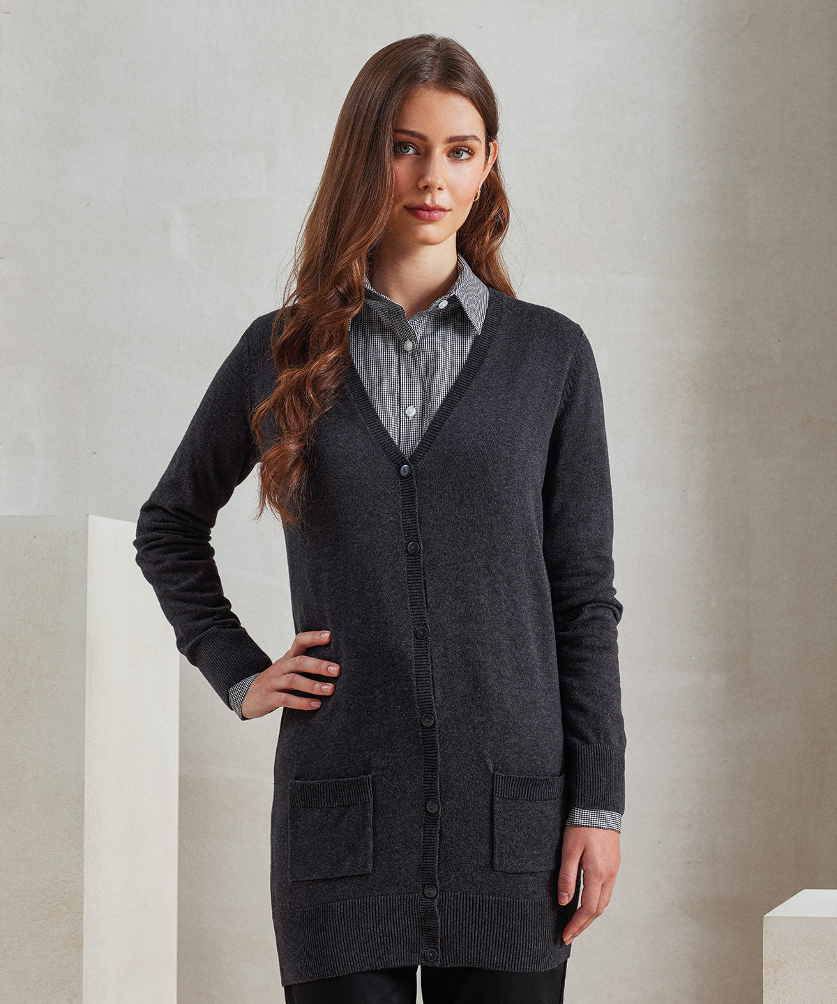 Women's longline knitted cardigan