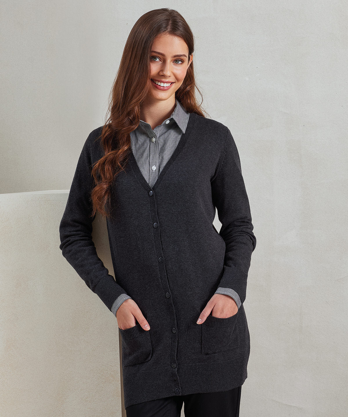 Women's longline knitted cardigan