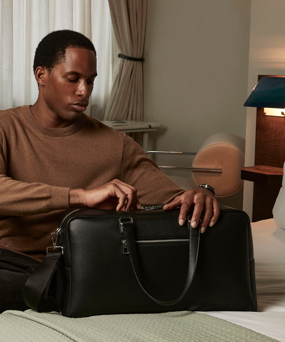 Tailored luxe PU weekender