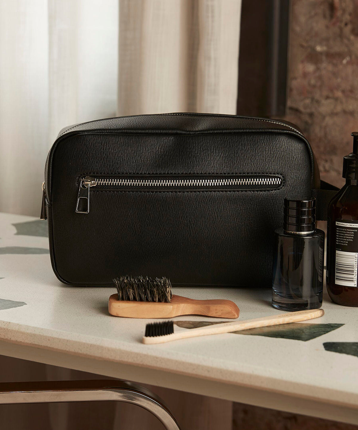 Tailored luxe PU wash bag