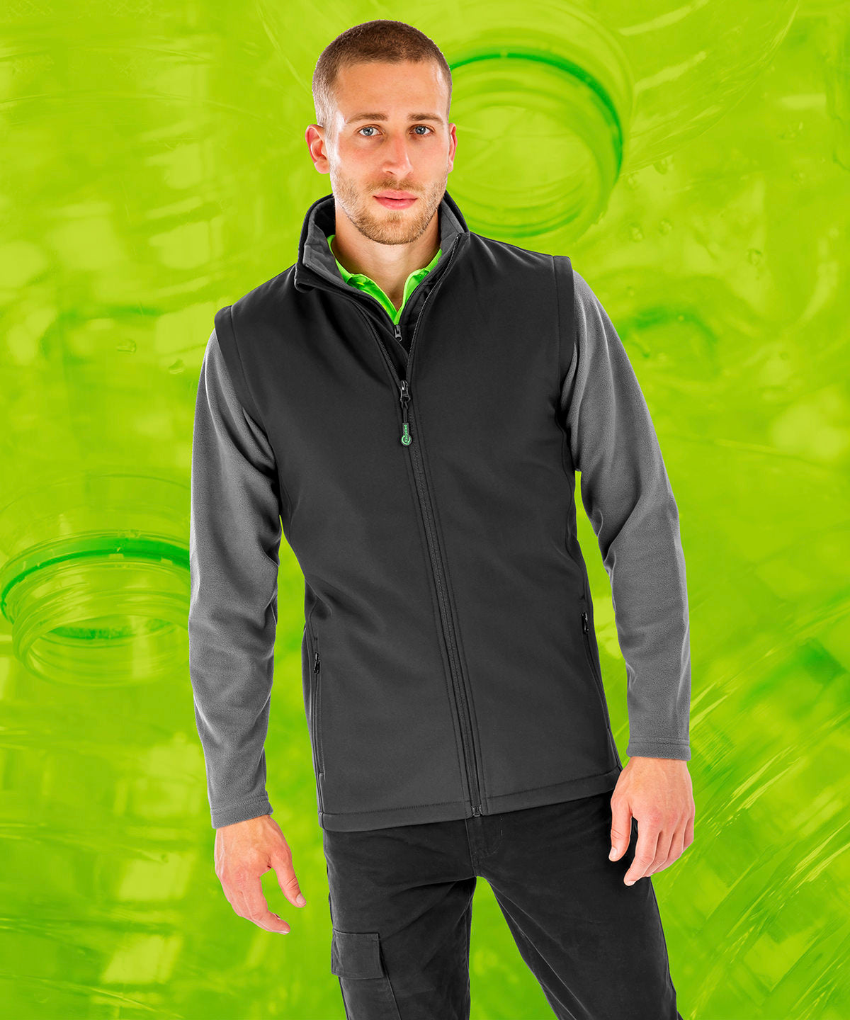 Men's recycled 2-layer printable softshell bodywarmer