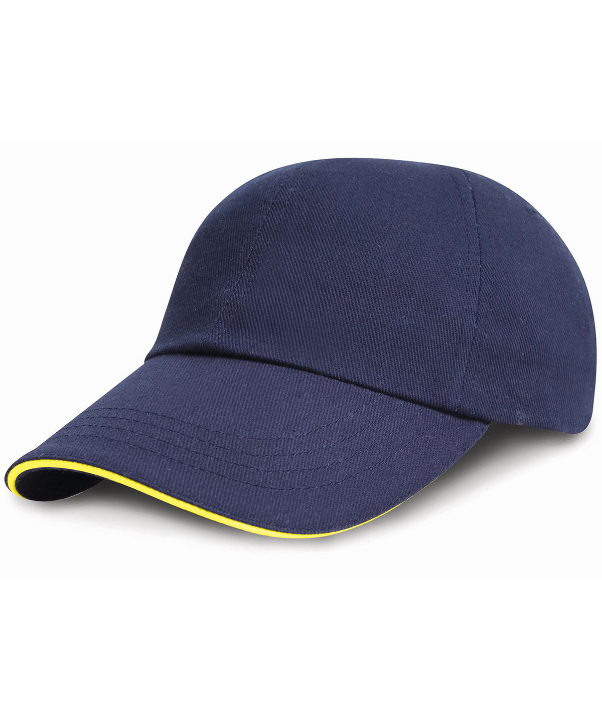 Low-profile heavy brushed cotton cap with sandwich peak