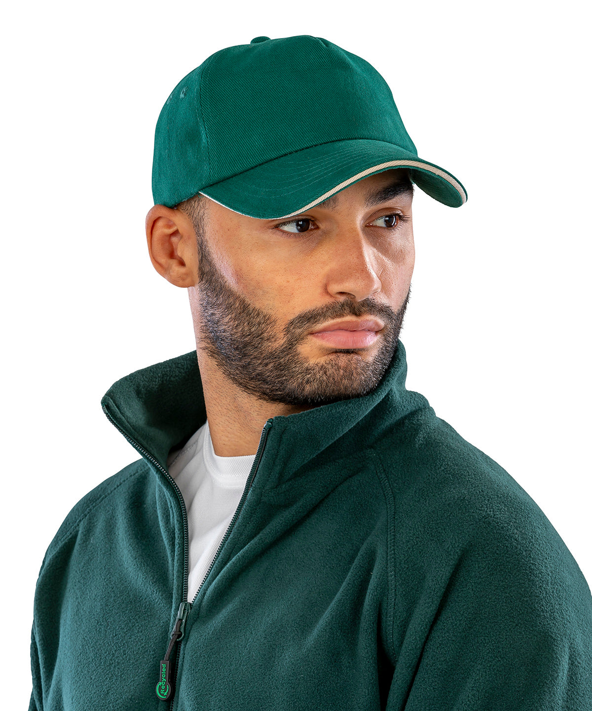 Brushed coton printers/embroiderers cap with sandwich peak