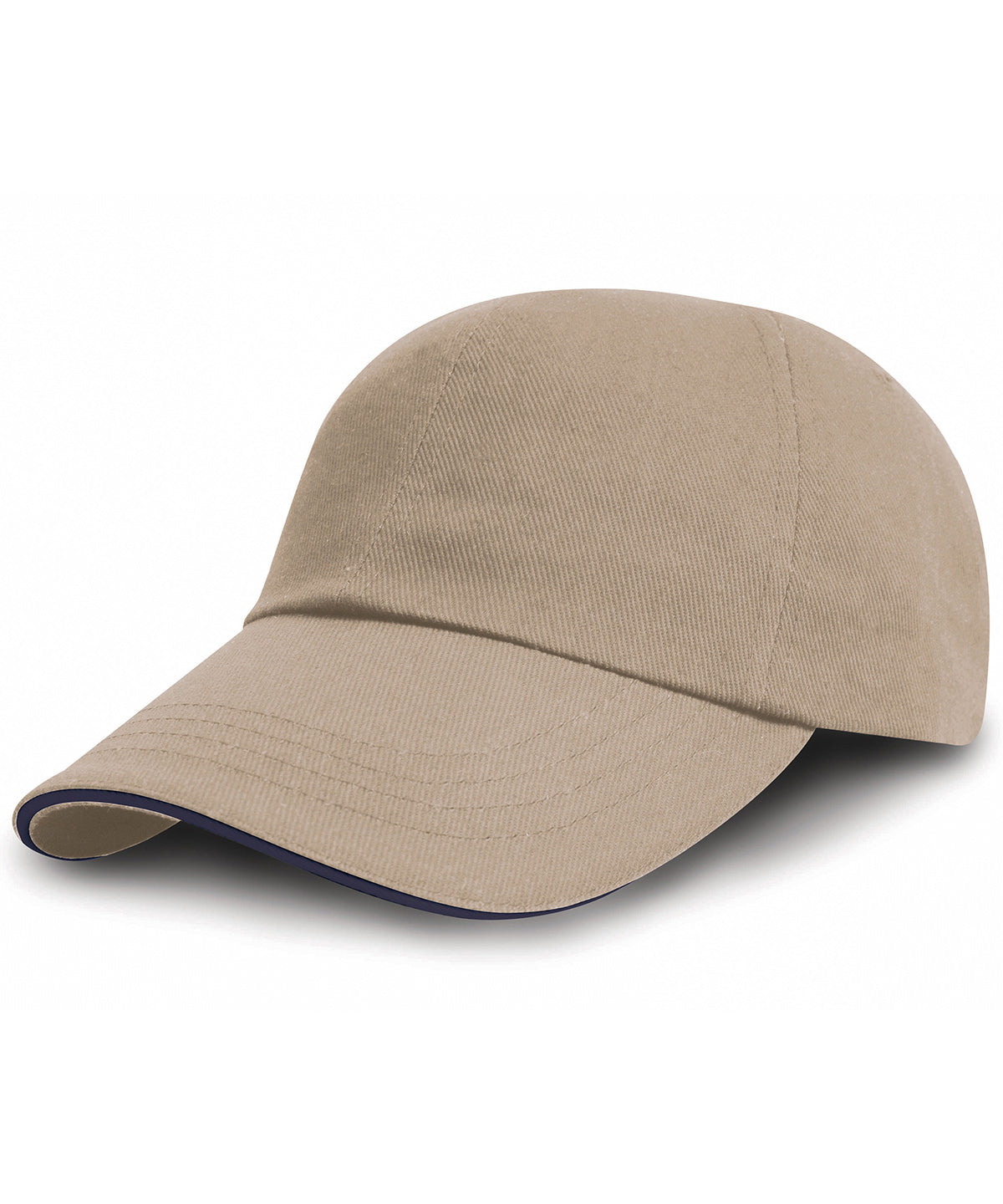 Brushed coton printers/embroiderers cap with sandwich peak