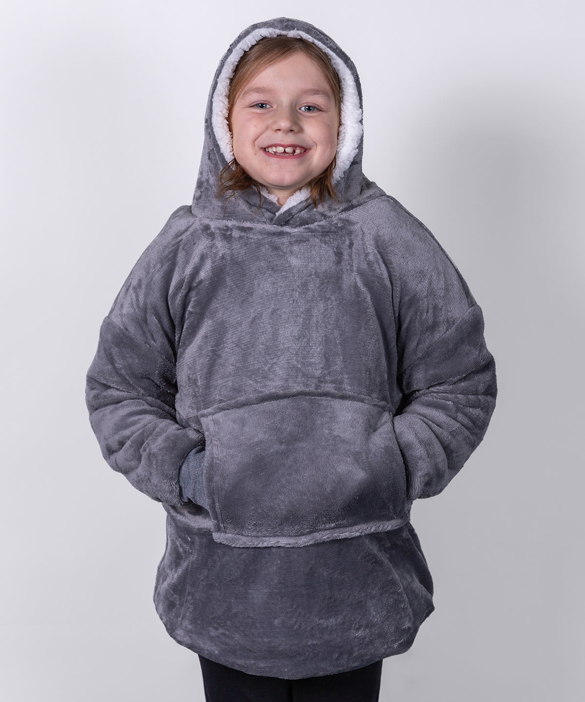The Kids Ribbon oversized cosy reversible sherpa hoodie