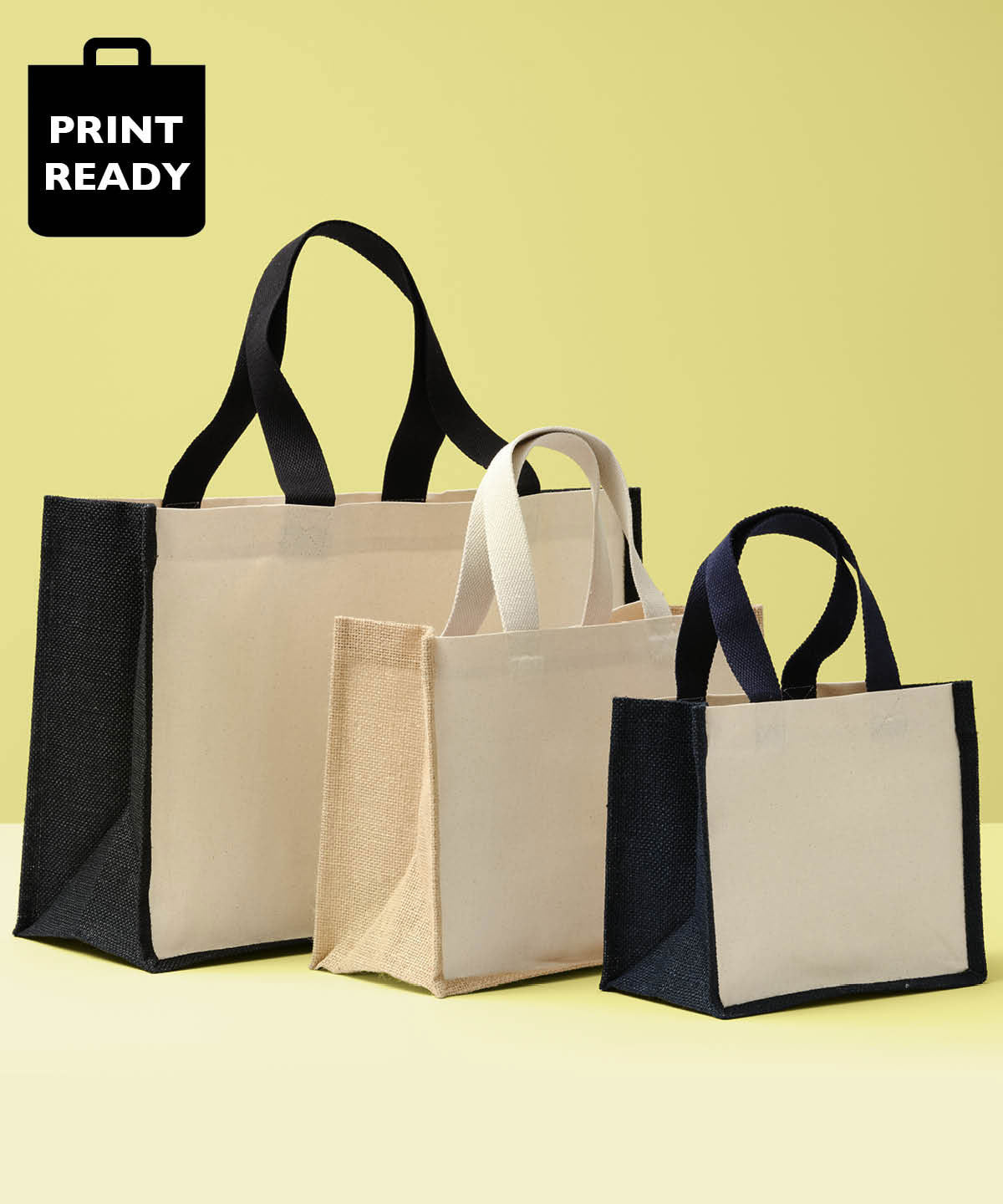 Jute canvas panel shopper