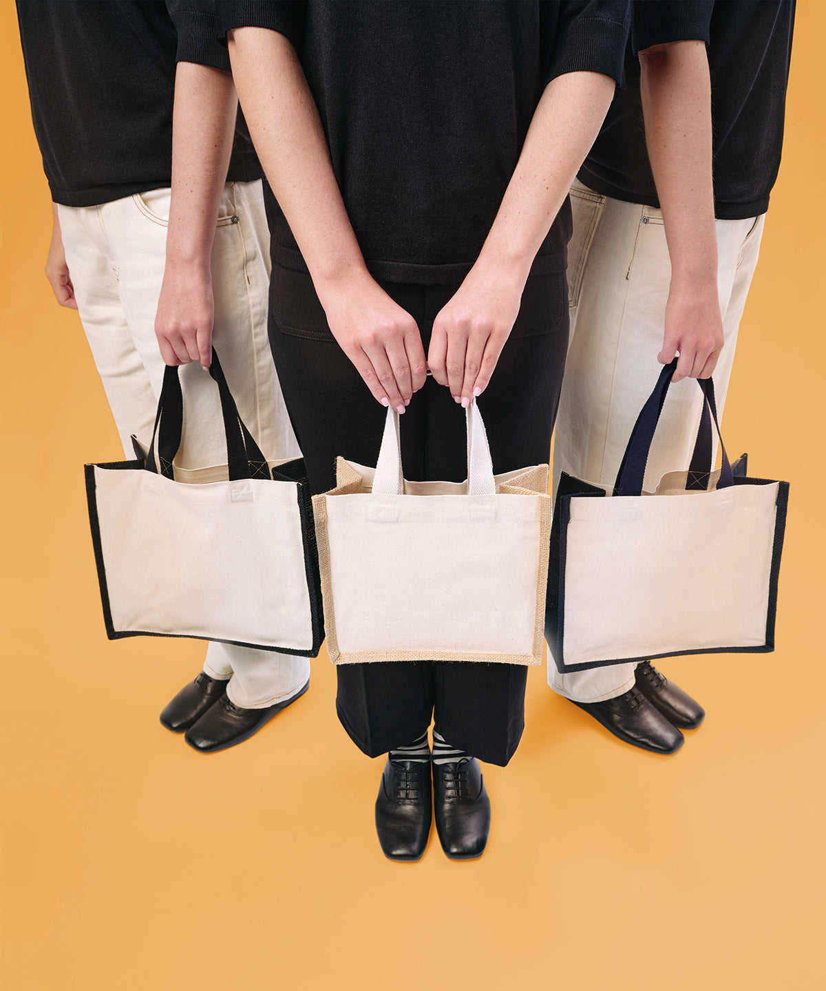 Jute canvas panel shopper