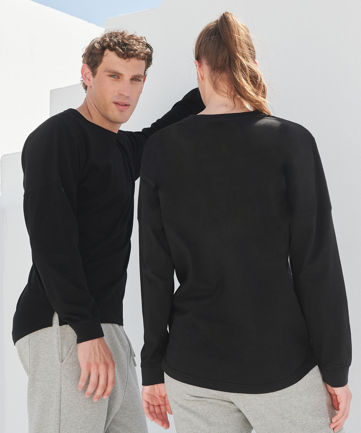 Unisex drop shoulder slogan top