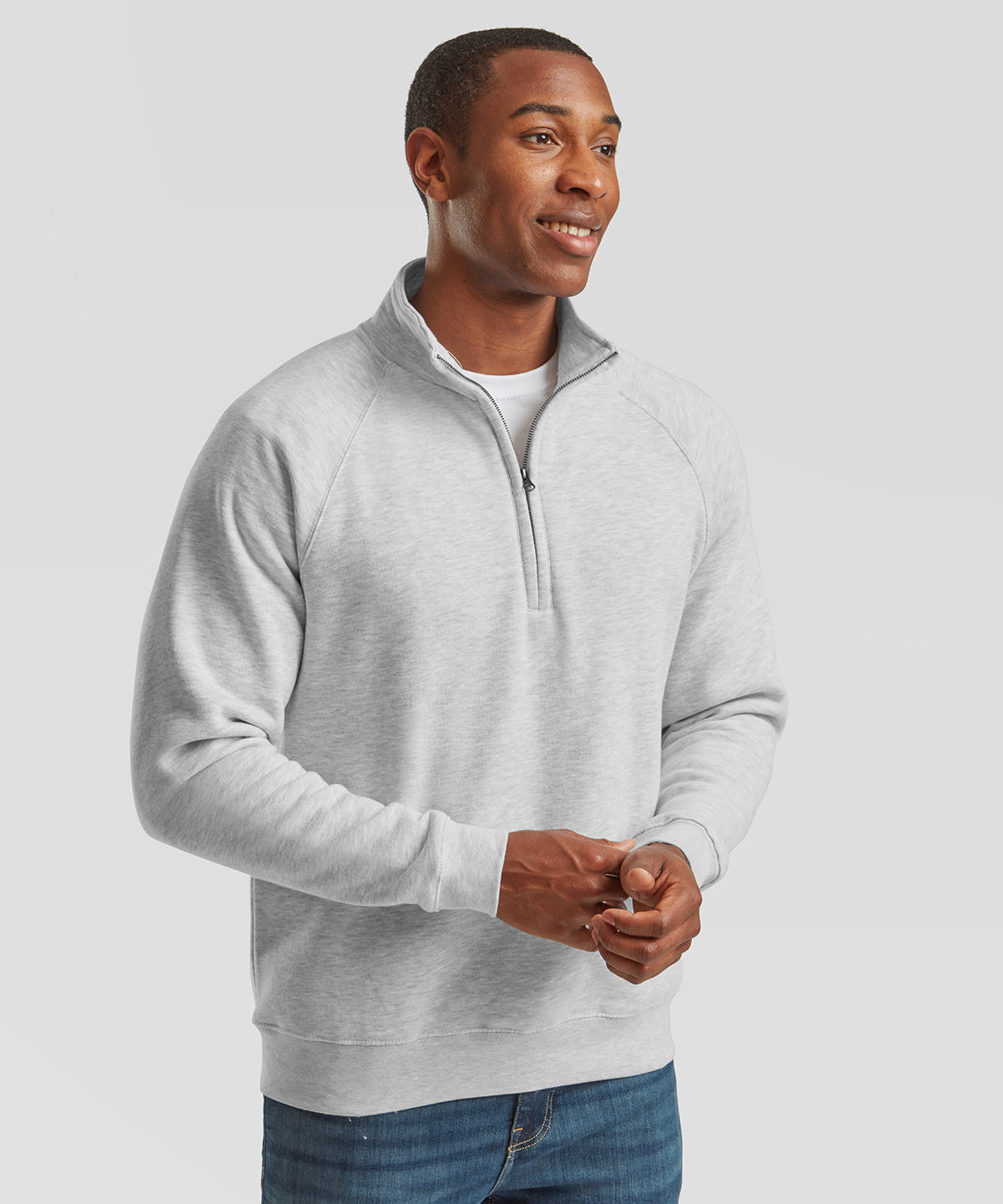 Premium 70/30 zip-neck sweatshirt