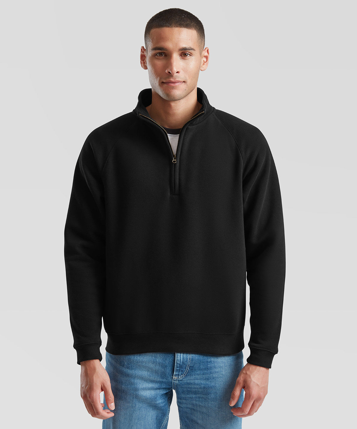 Premium 70/30 zip-neck sweatshirt
