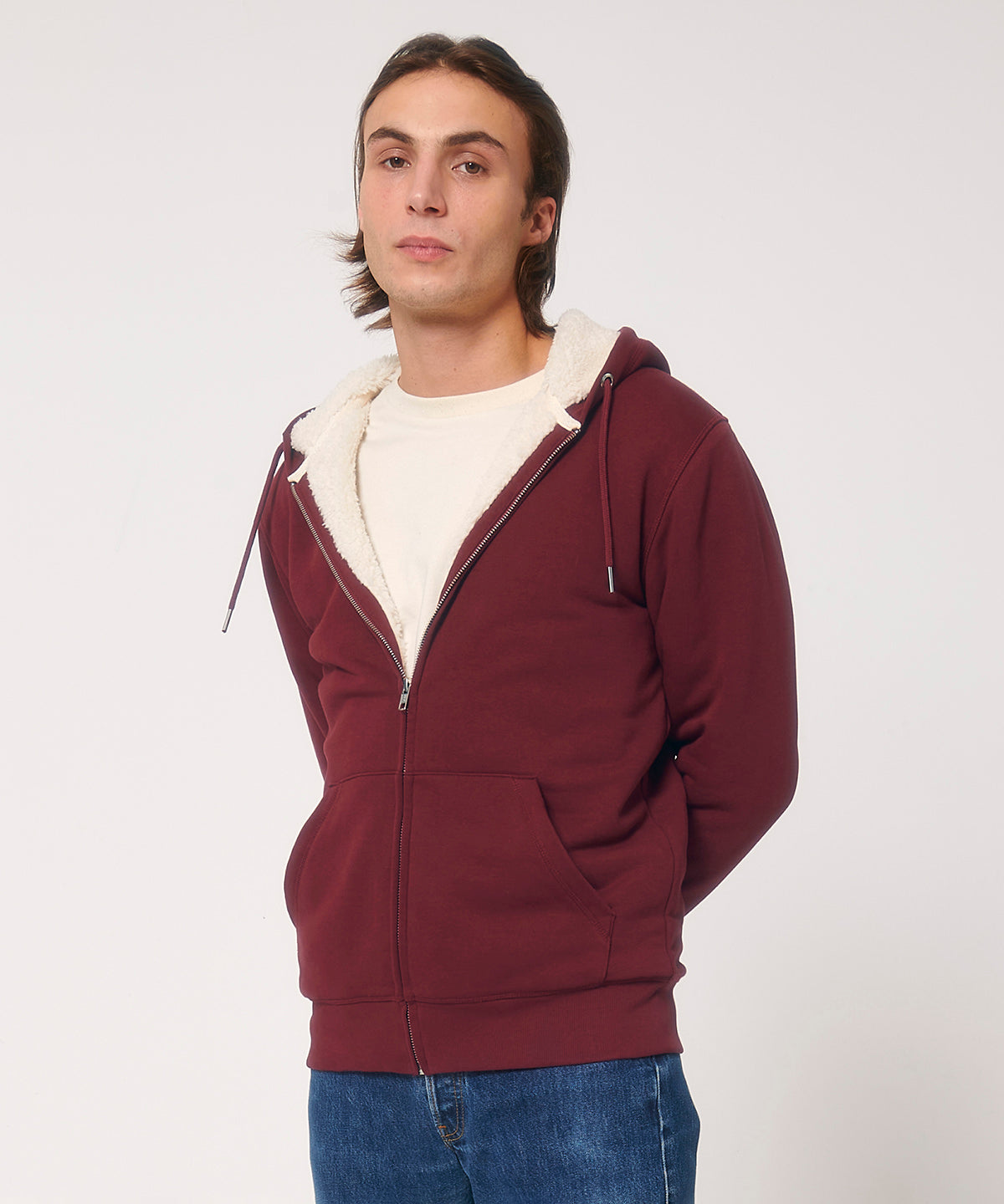 Unisex Hygger sherpa zip-through sweatshirt (STSU956)