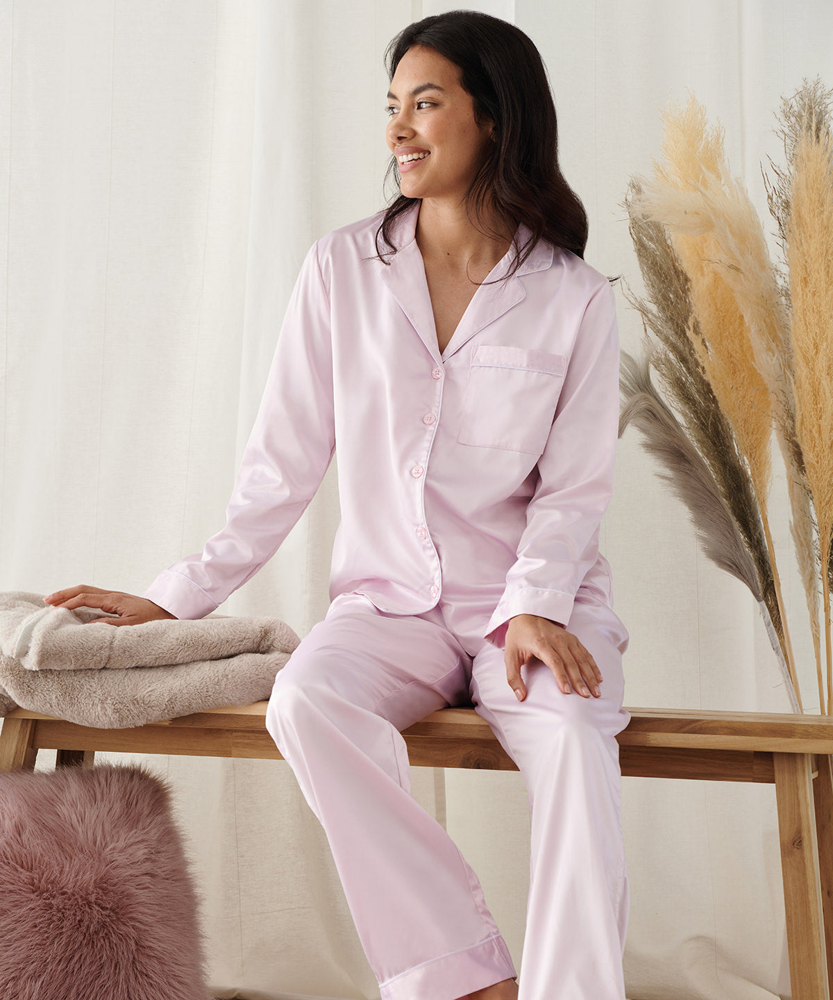 Women's satin long pyjamas 