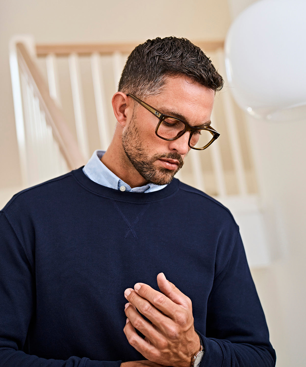 Ribbed interlock crew neck (5504)