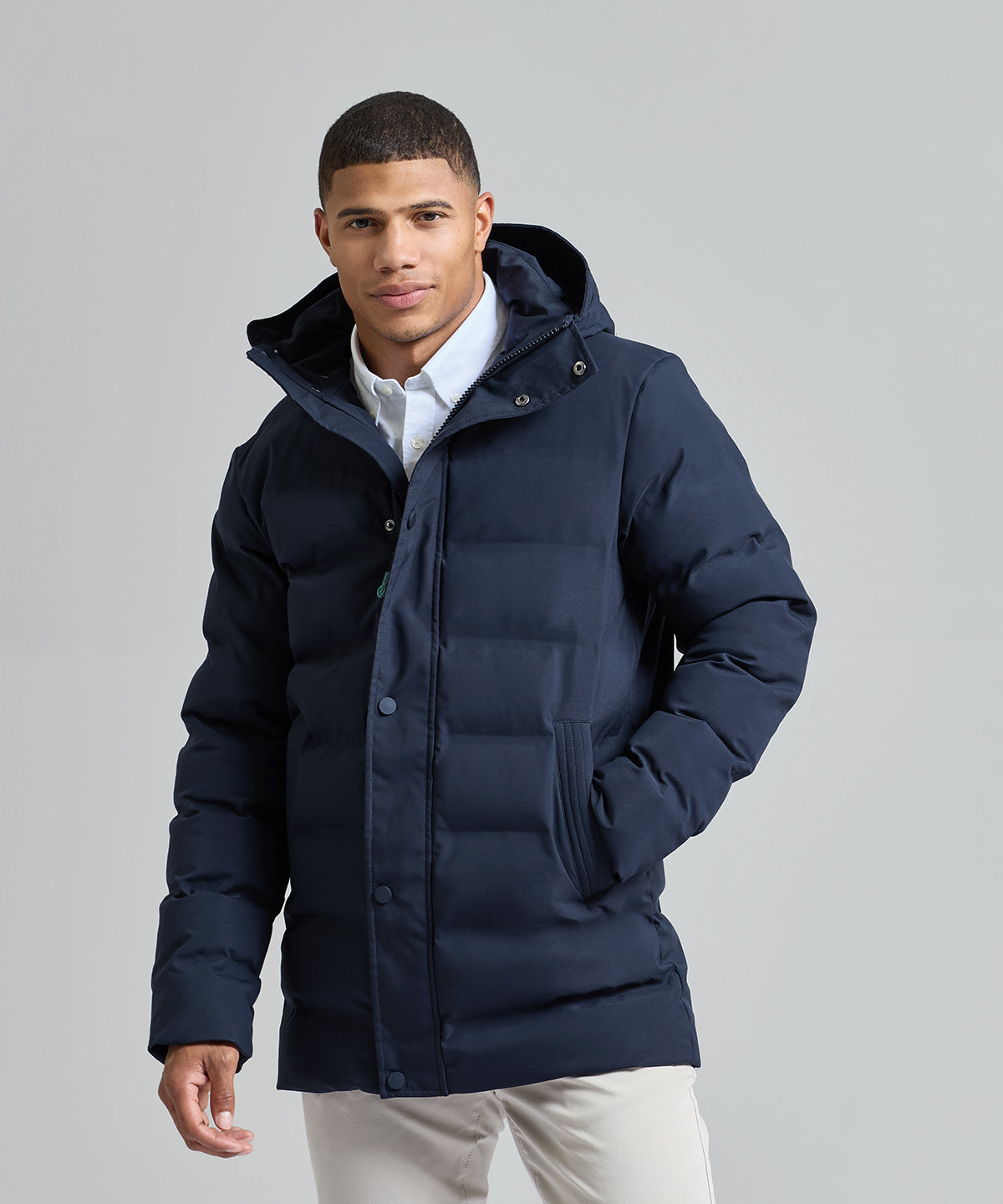 Recycled bonded longline padded jacket
