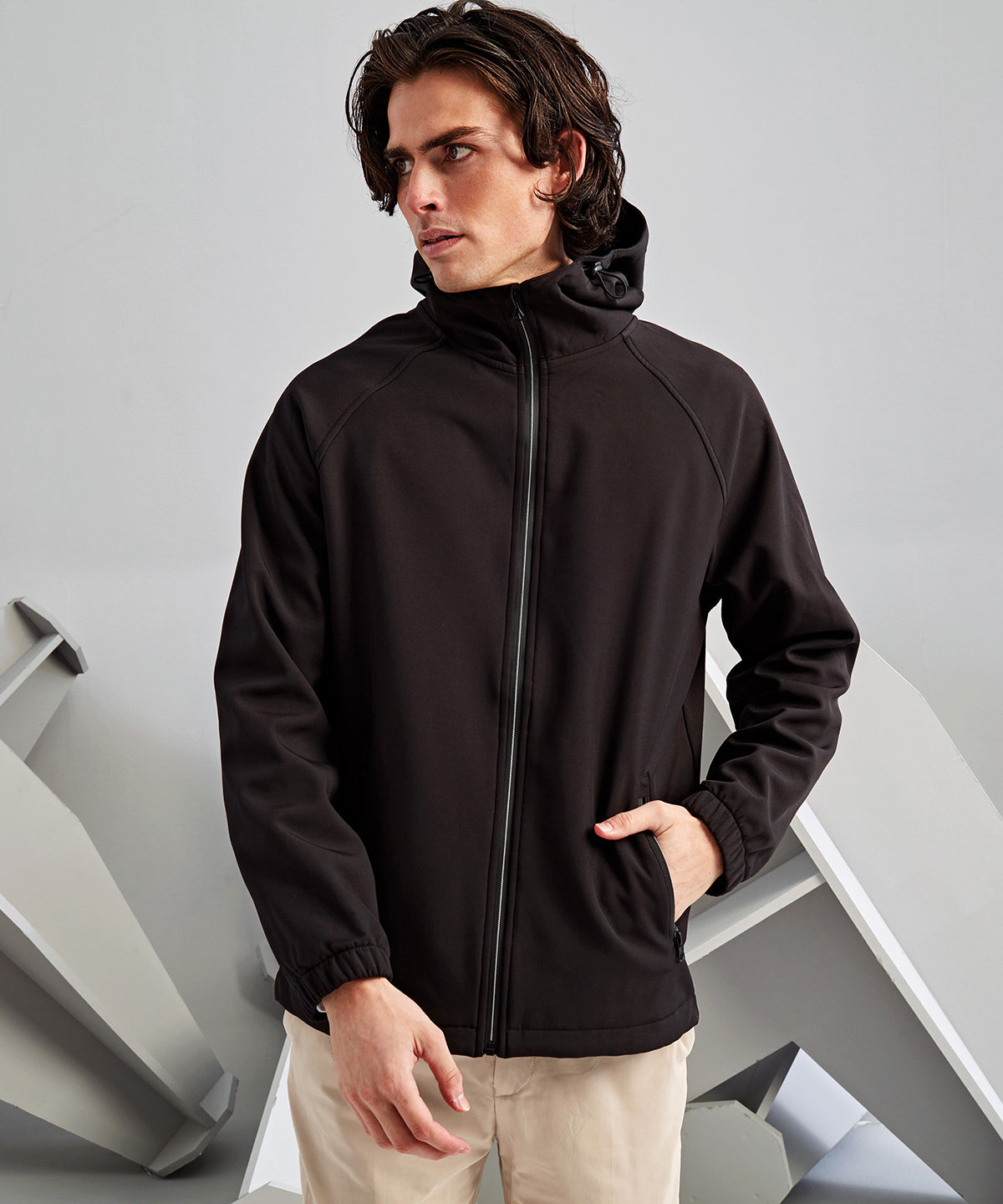 Hooded 2-layer softshell jacket