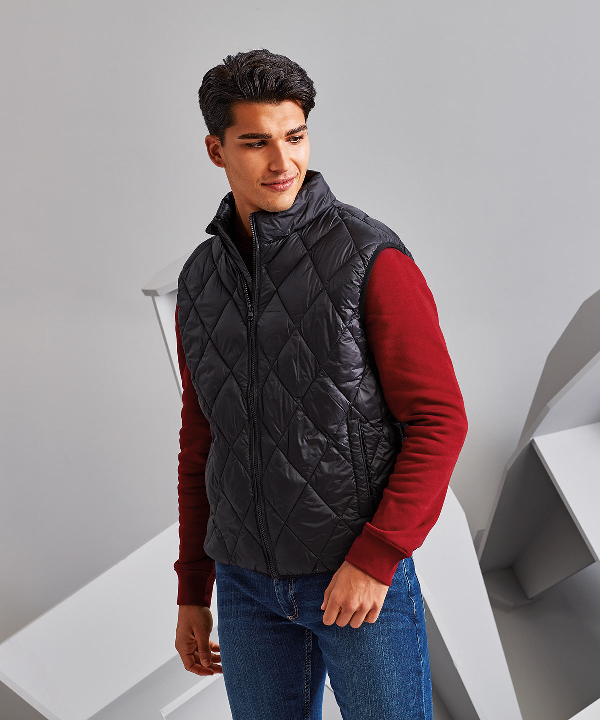 Diamond pane padded gilet