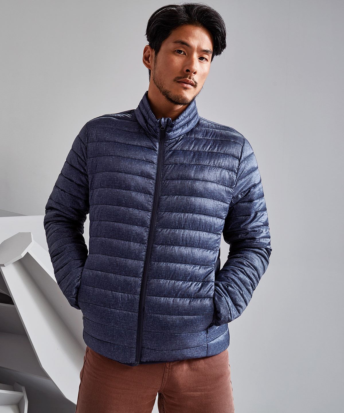 Melange padded jacket