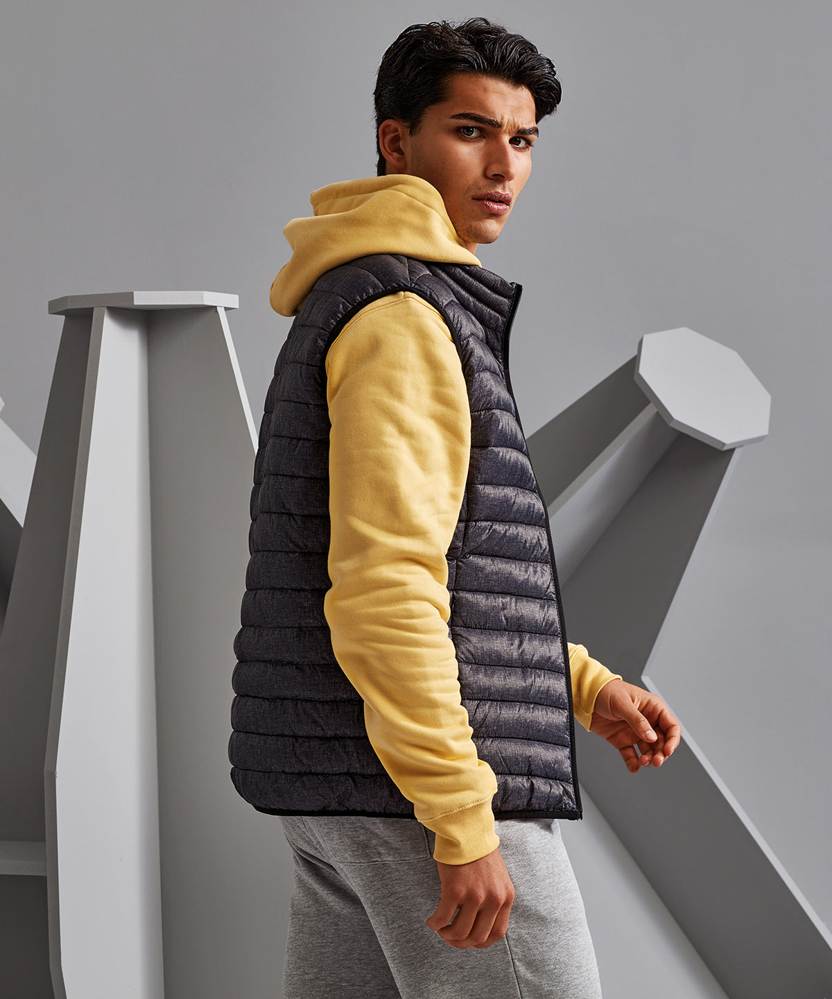 Melange padded gilet