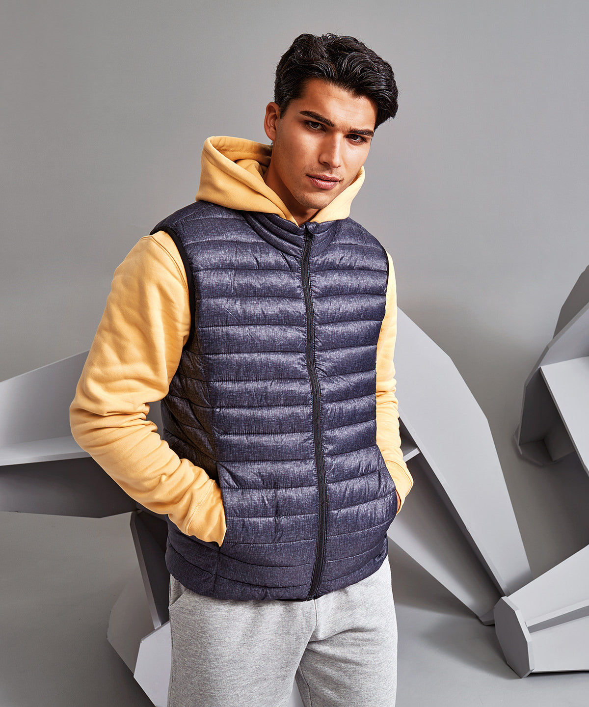Melange padded gilet