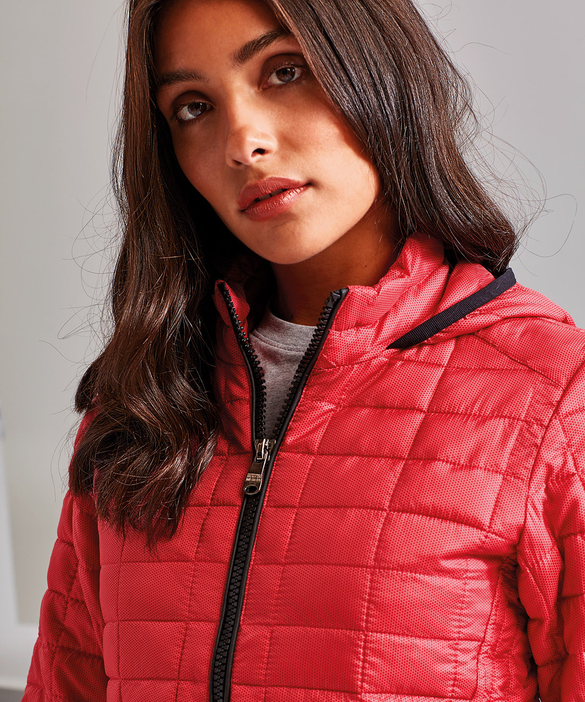 Women's honeycomb hooded jacket