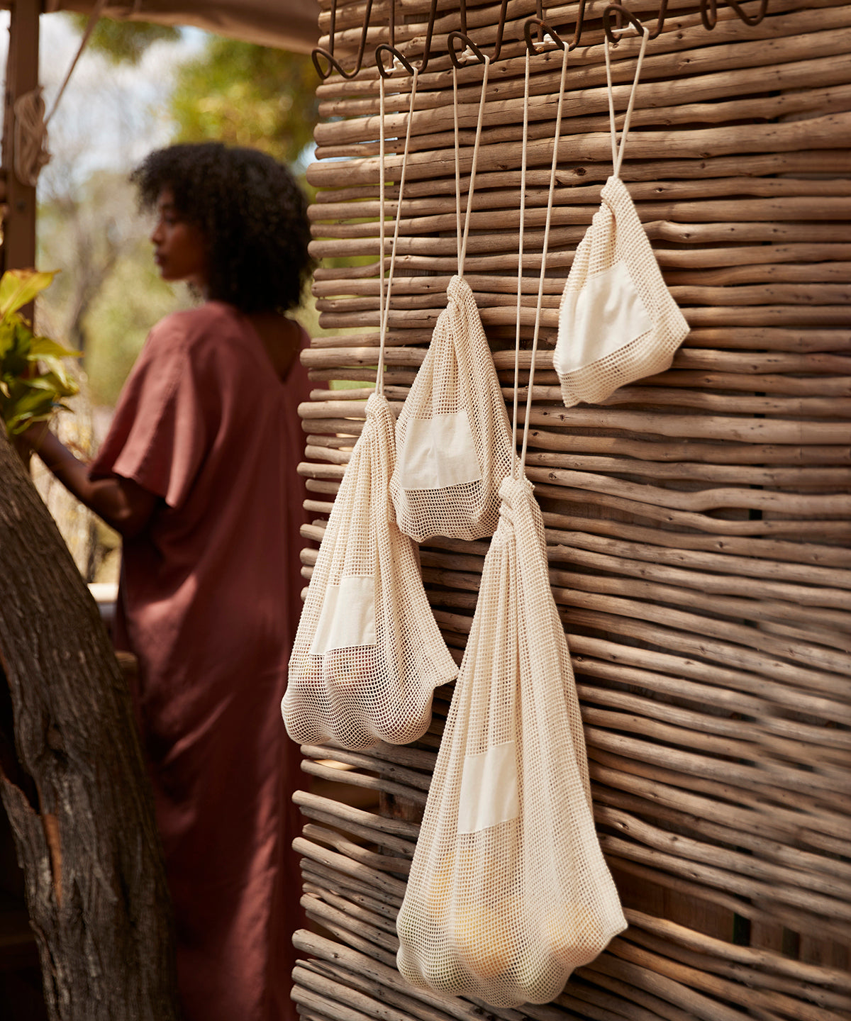 Organic cotton mesh sacks