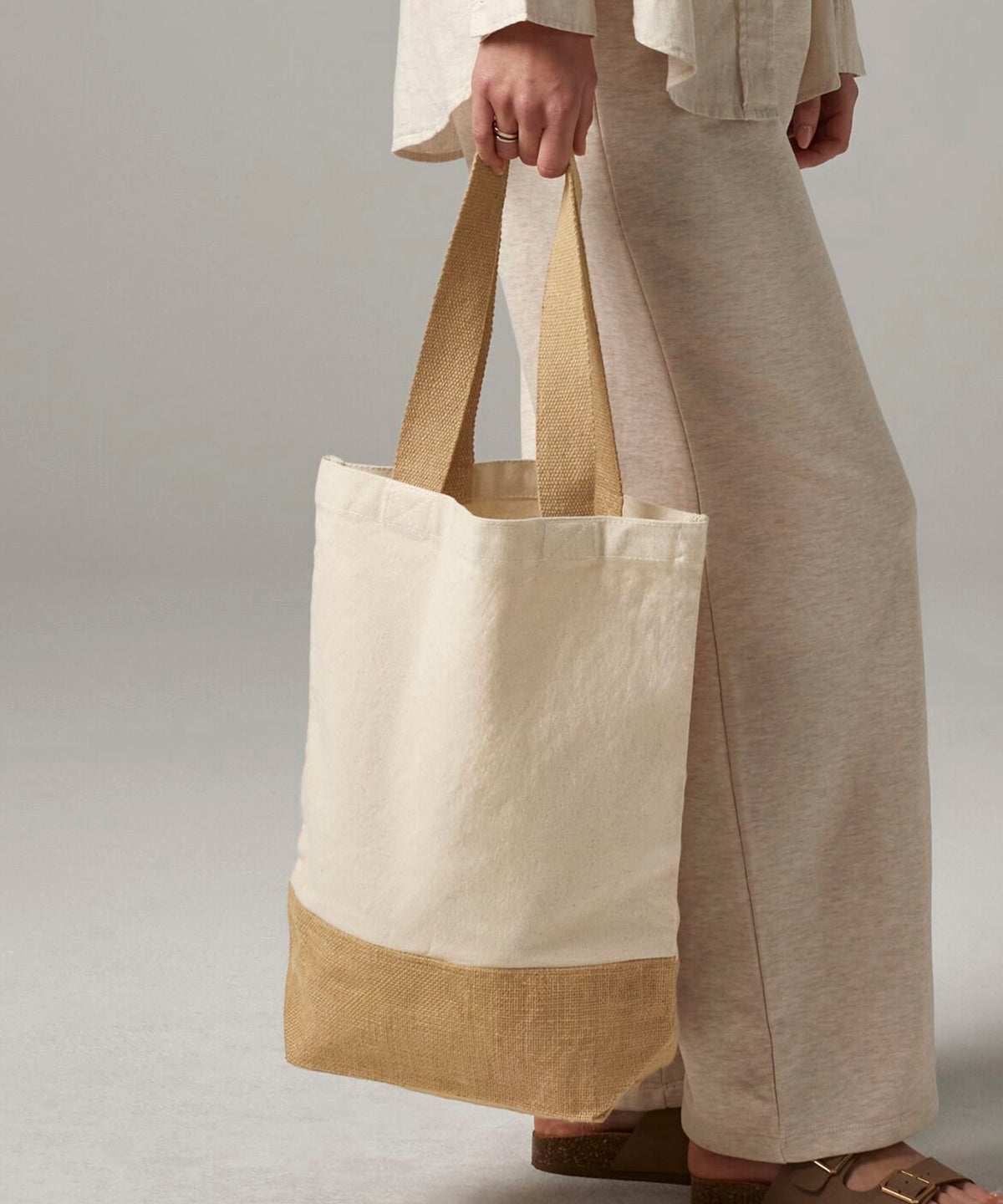 Jute base canvas shopper