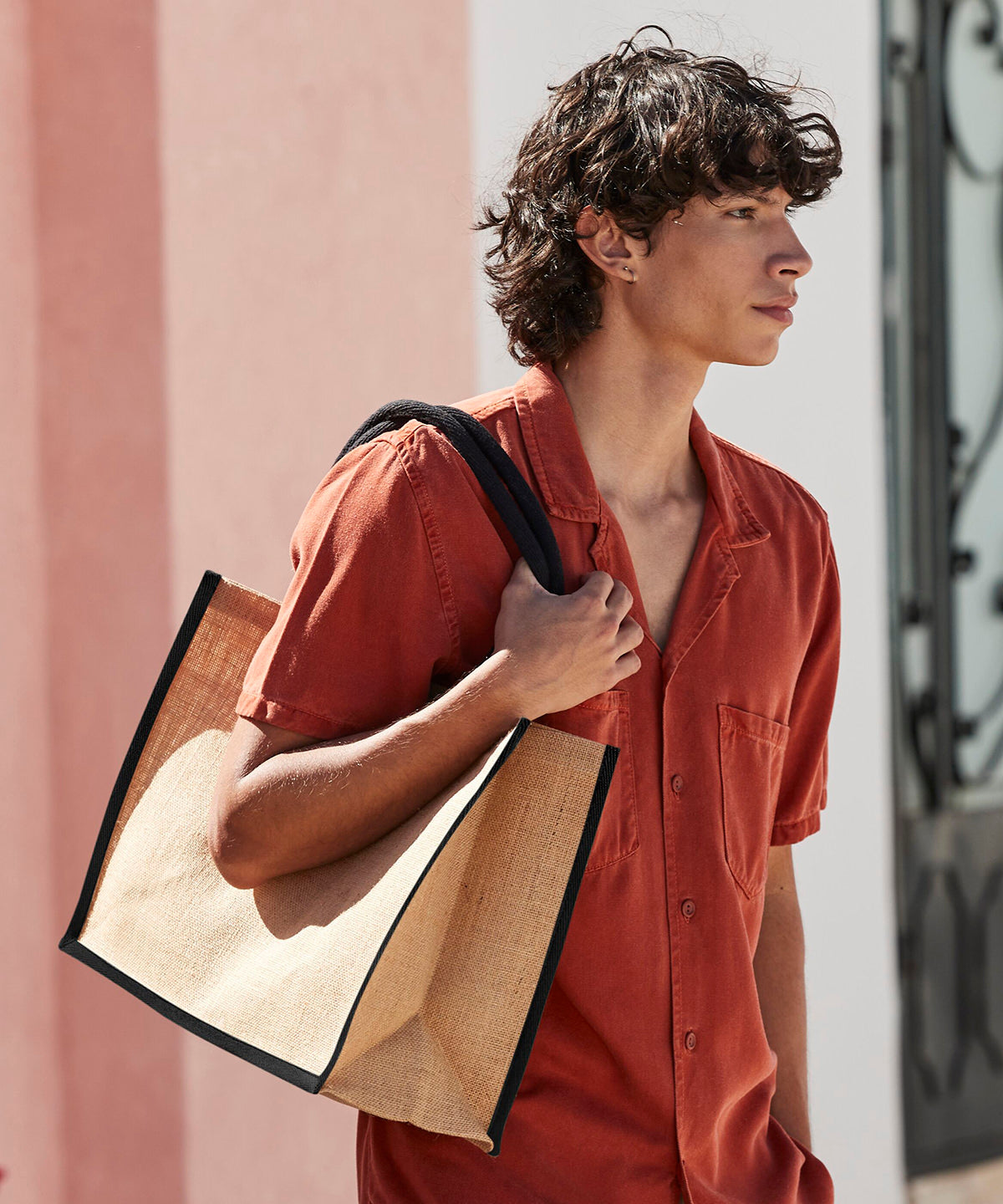 Natural starched jute classic shopper