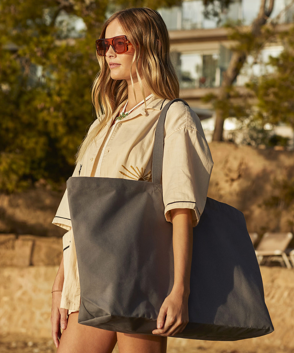 Oversized canvas tote bag