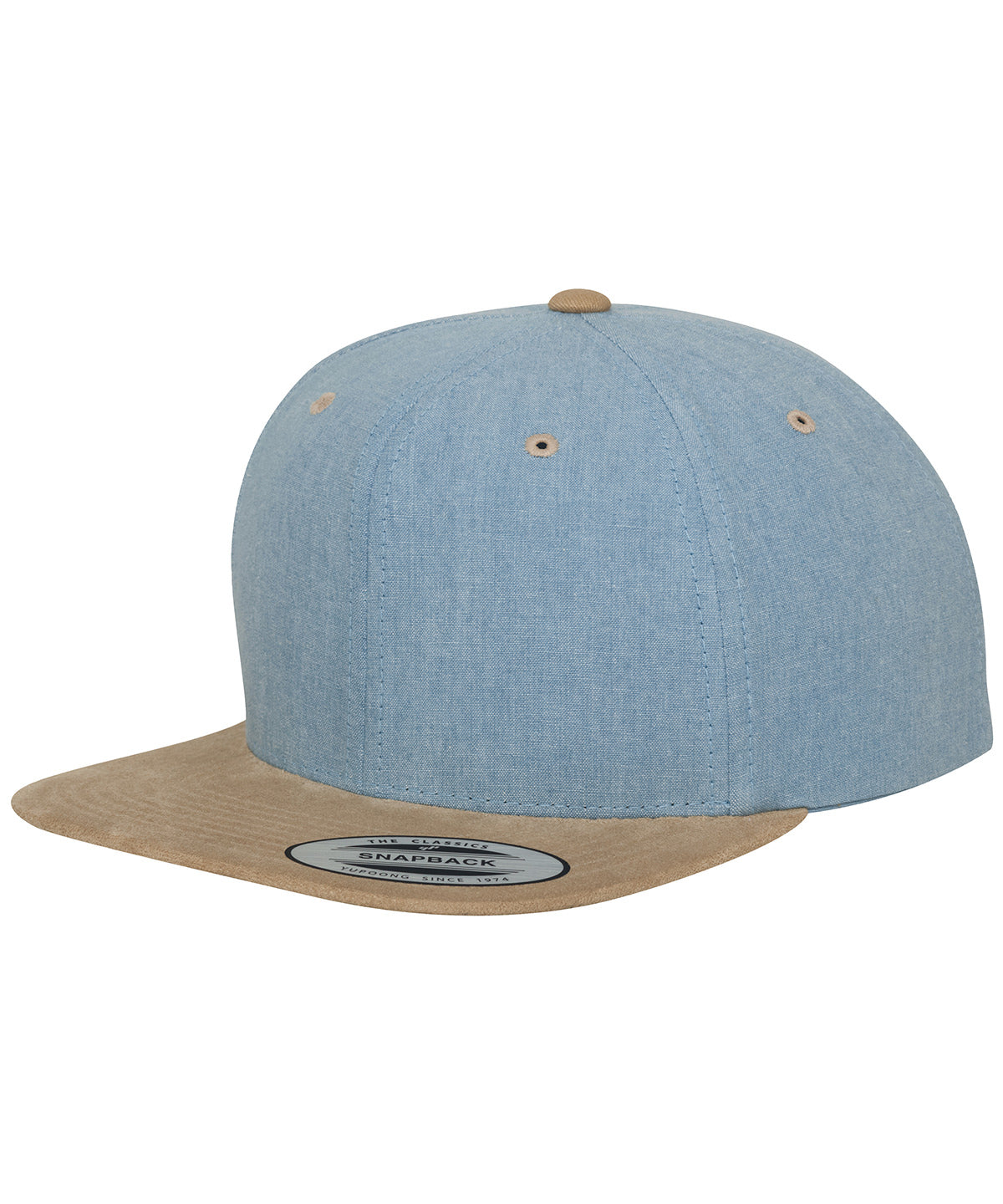 Chambray-suede snapback (6089CH)